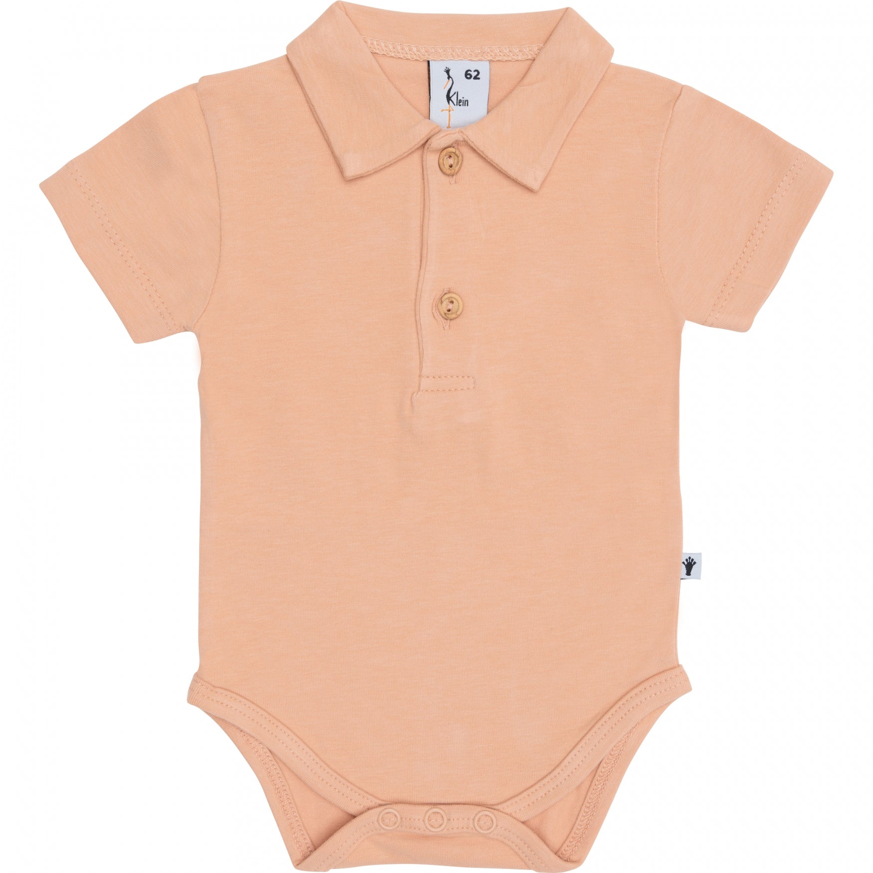 Jongens Polobody van Klein Baby in de kleur Dusty Coral in maat 74.
