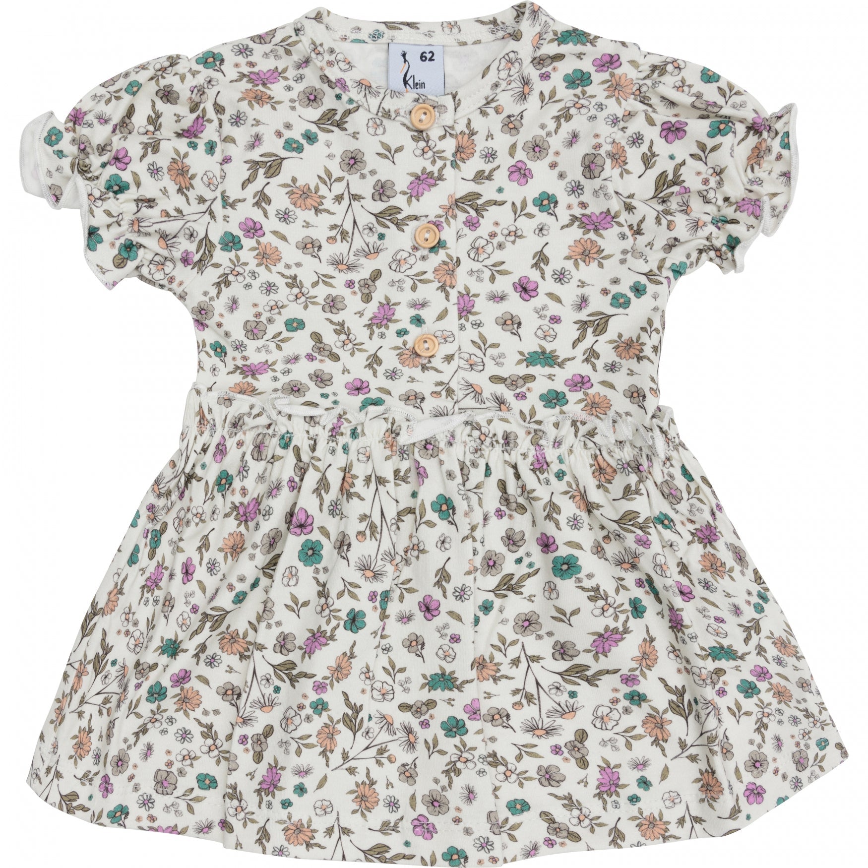 Meisjes Dress Ruffle Shortsleeve van Klein Baby in de kleur AOP Flower SS24 in maat 74.