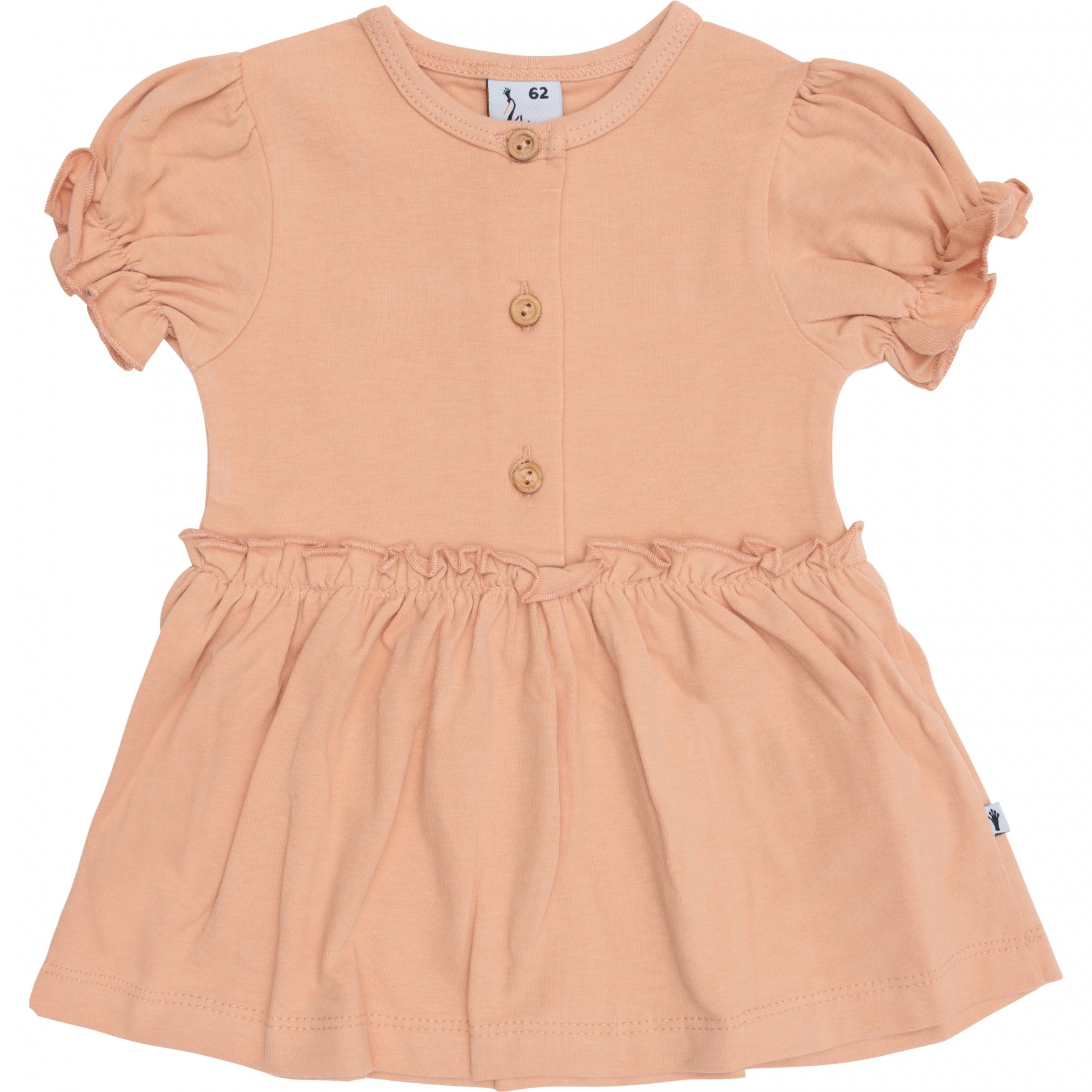 Meisjes Dress Ruffle Shortsleeve van Klein Baby in de kleur Dusty Coral in maat 74.