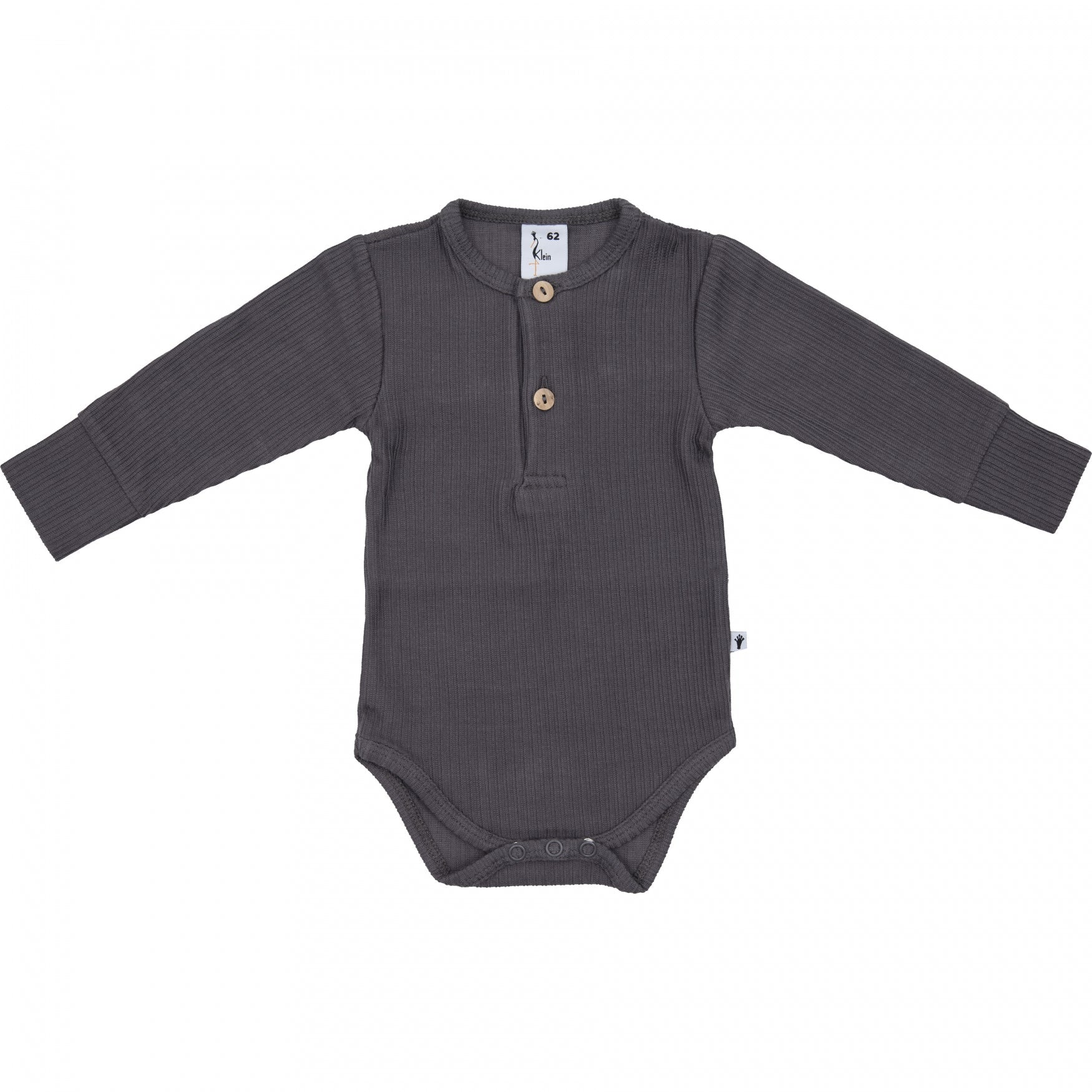 Jongens Body Buttons Rib van Klein Baby in de kleur Grey in maat 74.