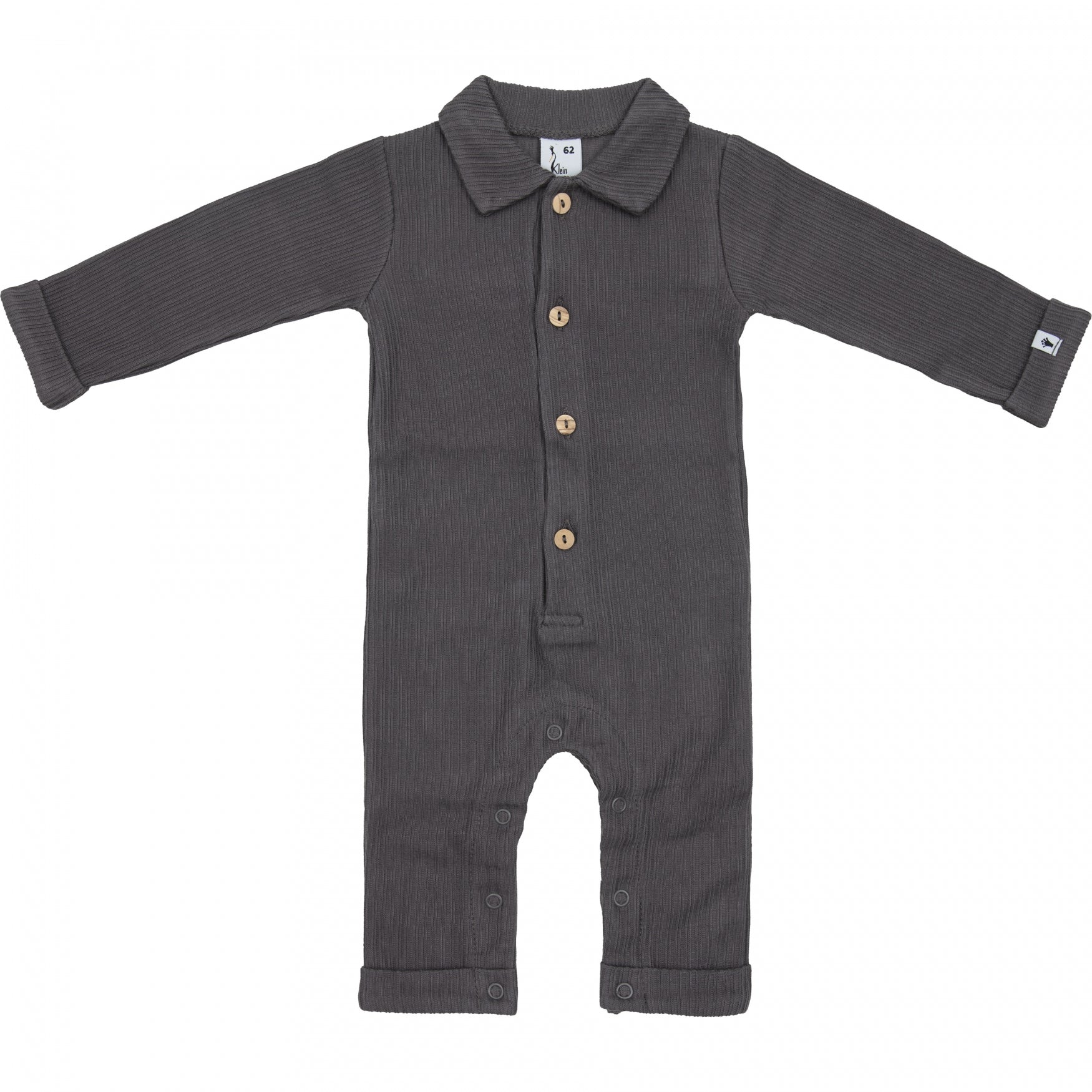 Jongens Polo Jumpsuit Rib van Klein Baby in de kleur Grey in maat 68.
