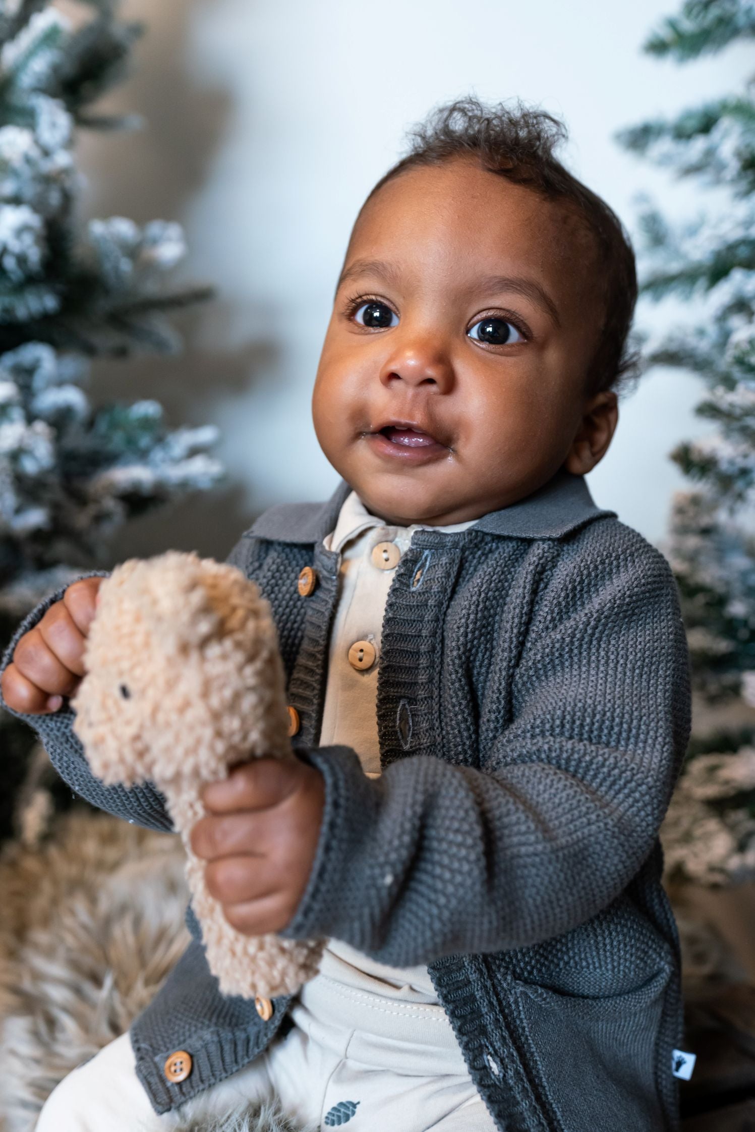 Jongens Cardigan Polo Knit van Klein Baby in de kleur Grey in maat 74.