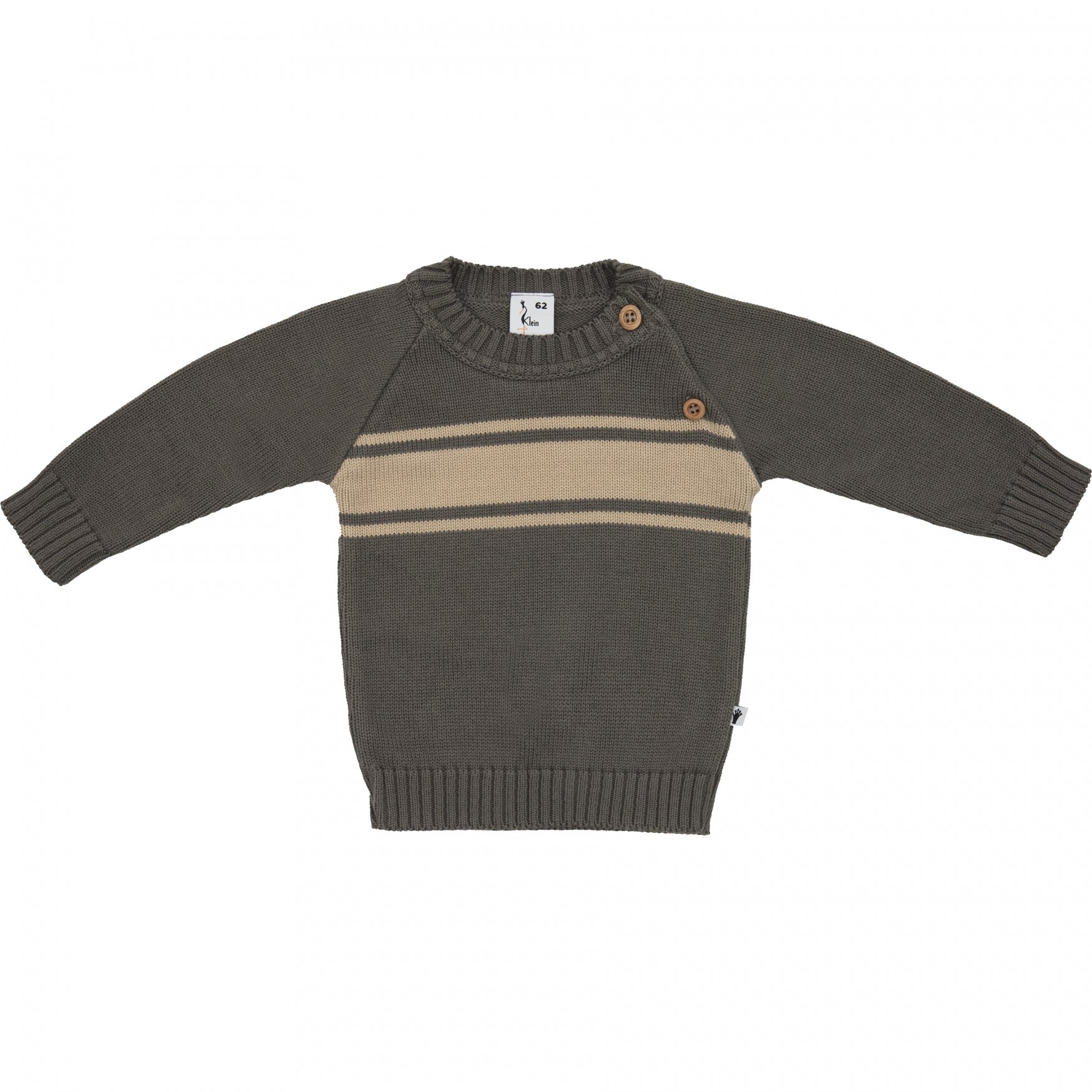 Jongens Knitted Sweater Stripes van Klein Baby in de kleur Grey in maat 74.