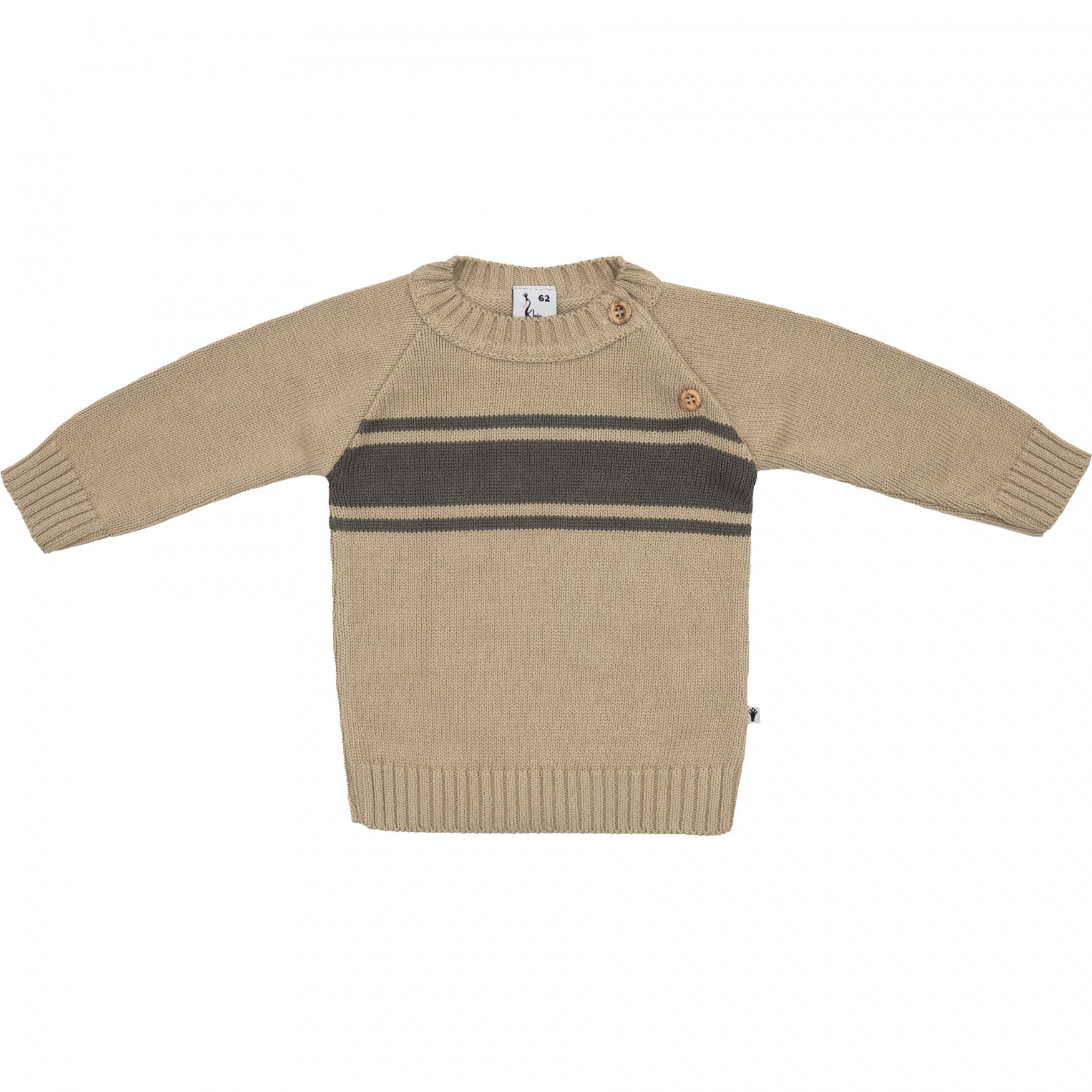 Jongens Knitted Sweater Stripes van Klein Baby in de kleur Filipe Beige in maat 74.