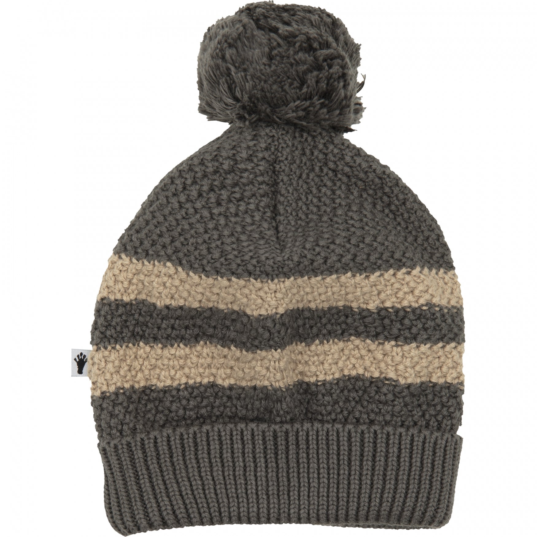 Jongens Knitted Hat Stripes van in de kleur Grey in maat 62-68.