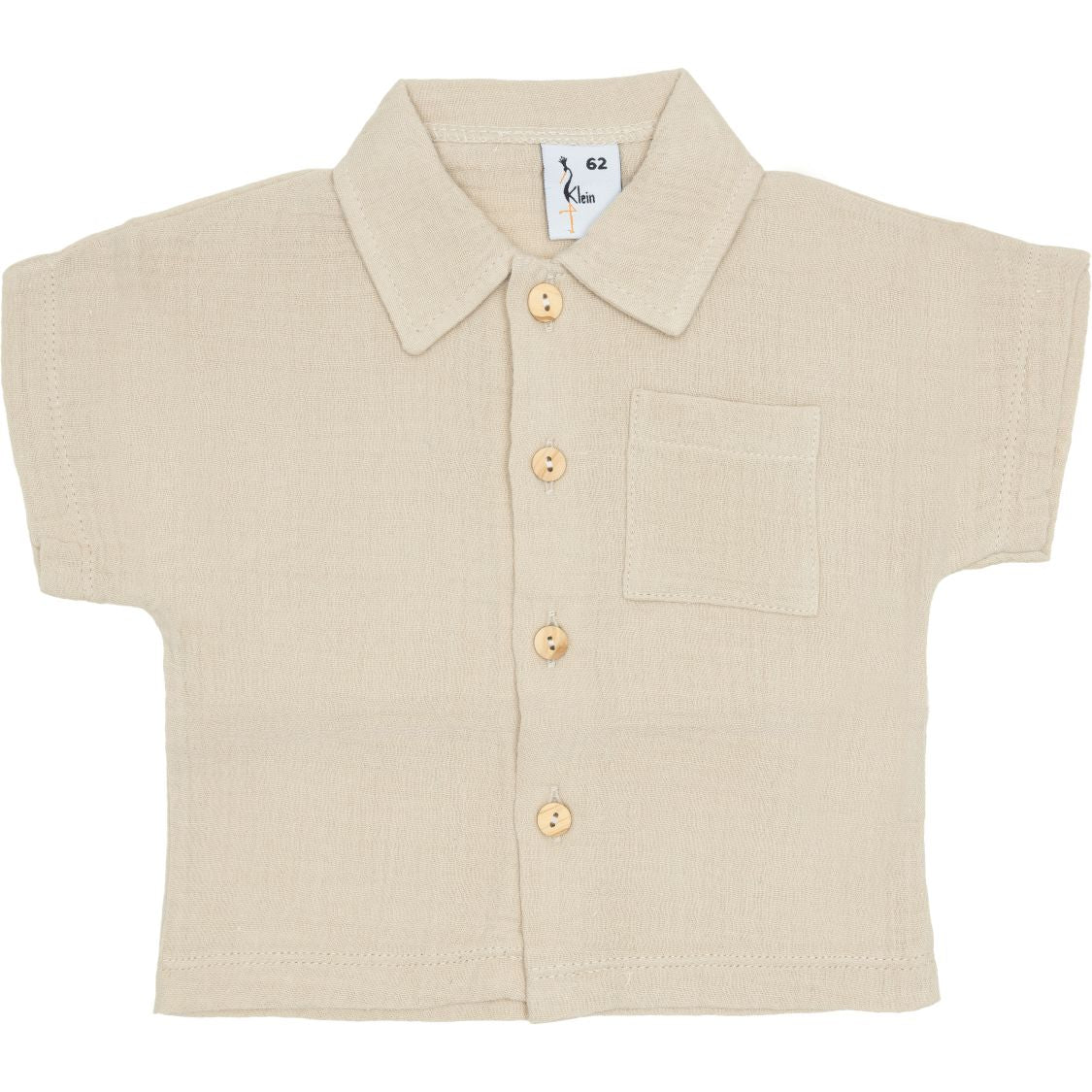 Jongens Shirt Buttons Mousseline van Klein Baby in de kleur Pepper in maat 74.