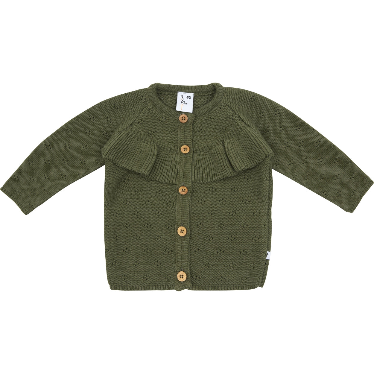 Meisjes Knit Cardigan Ruffle van Klein Baby in de kleur Beetle in maat 86.