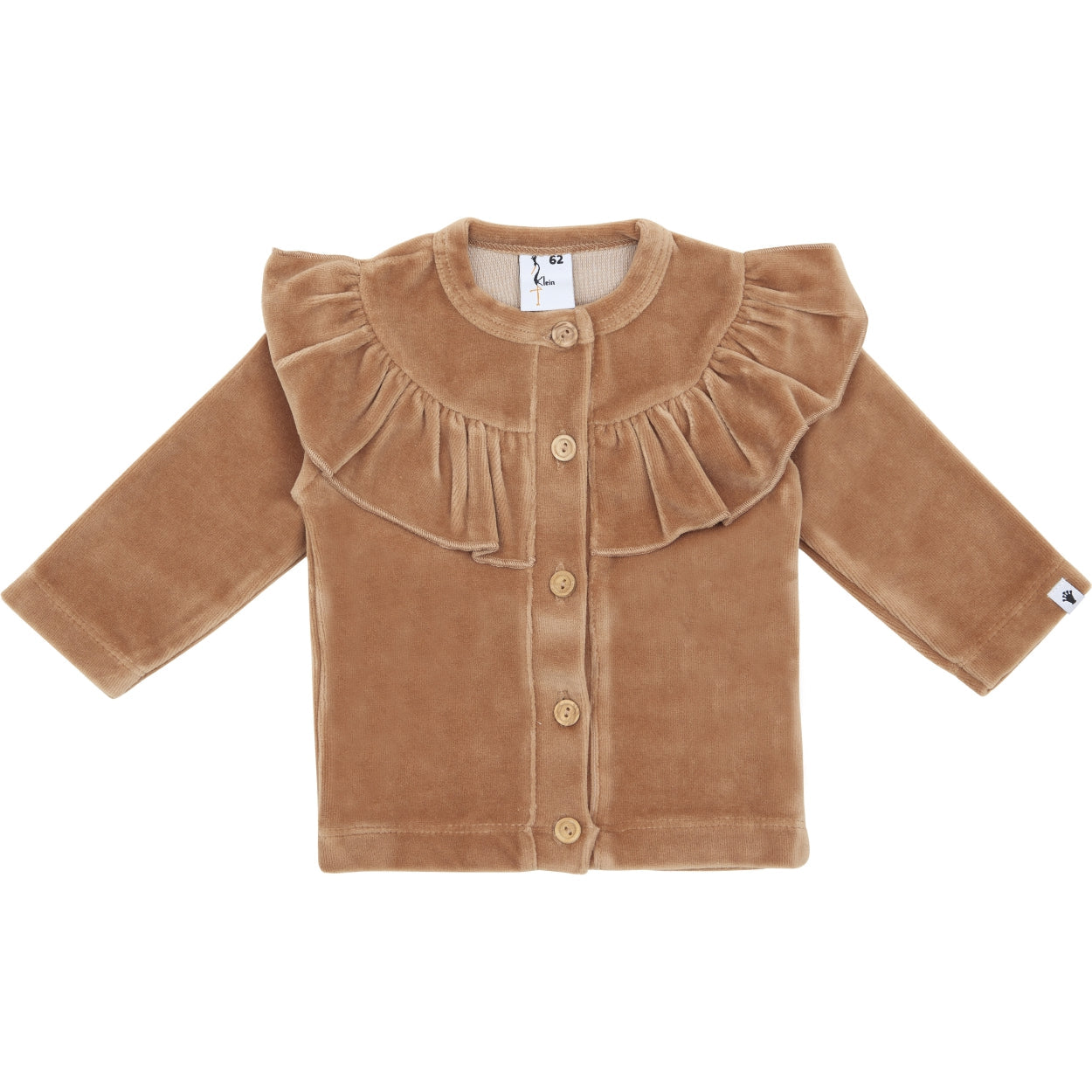 Meisjes Cardigan Ruffle Velours van Klein Baby in de kleur Burro in maat 86.