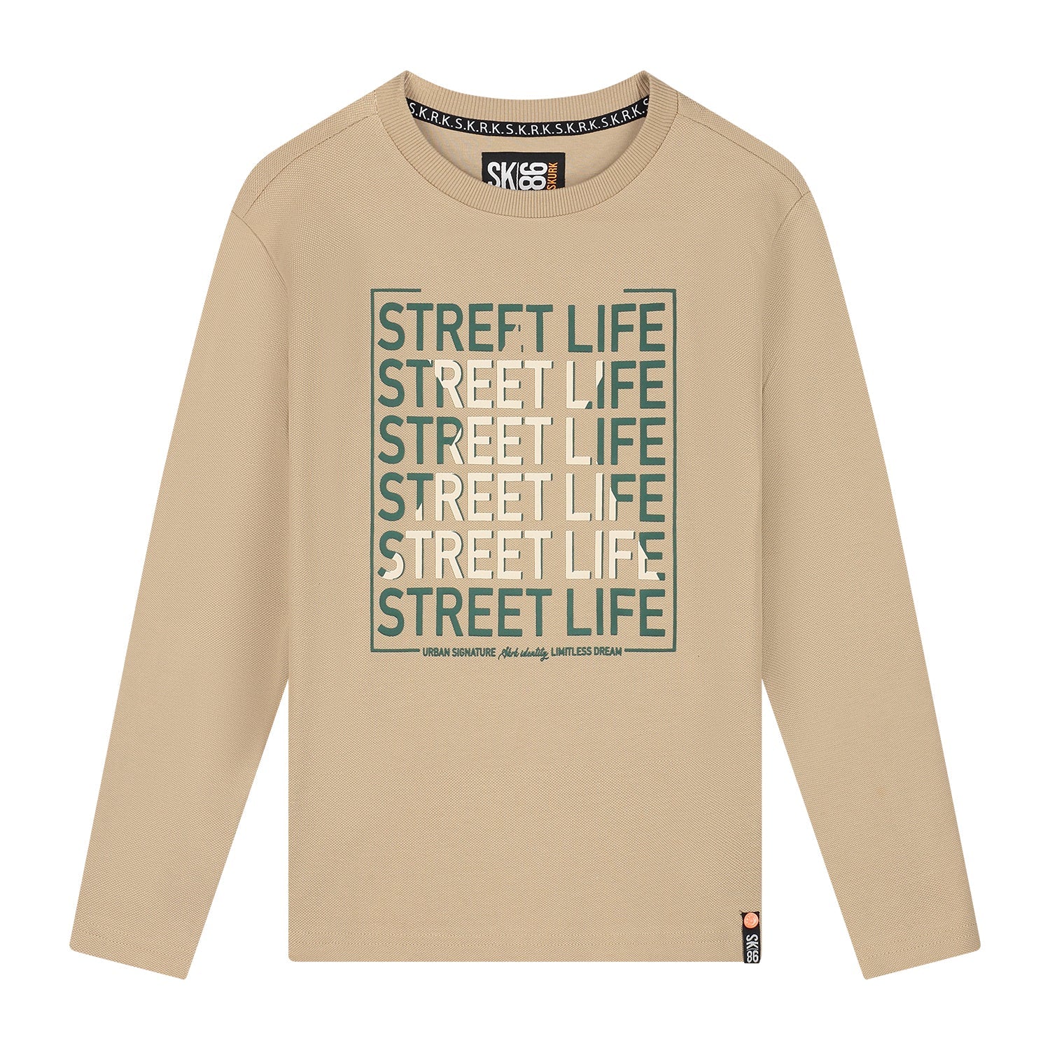 Jongens Longsleeve Lasse van Skurk in de kleur Sand in maat 170.