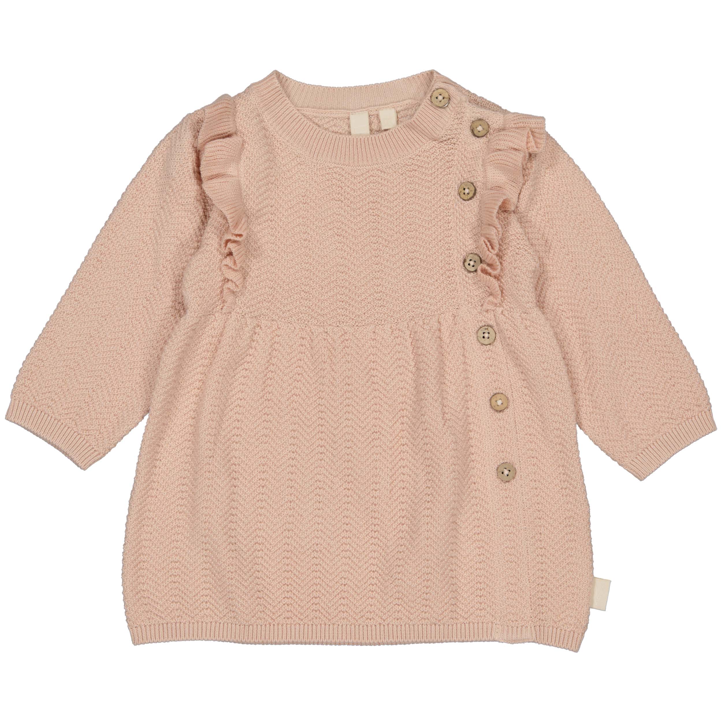 Meisjes Dress LARISSA van Levv Newborn in de kleur Old Pink in maat 74.