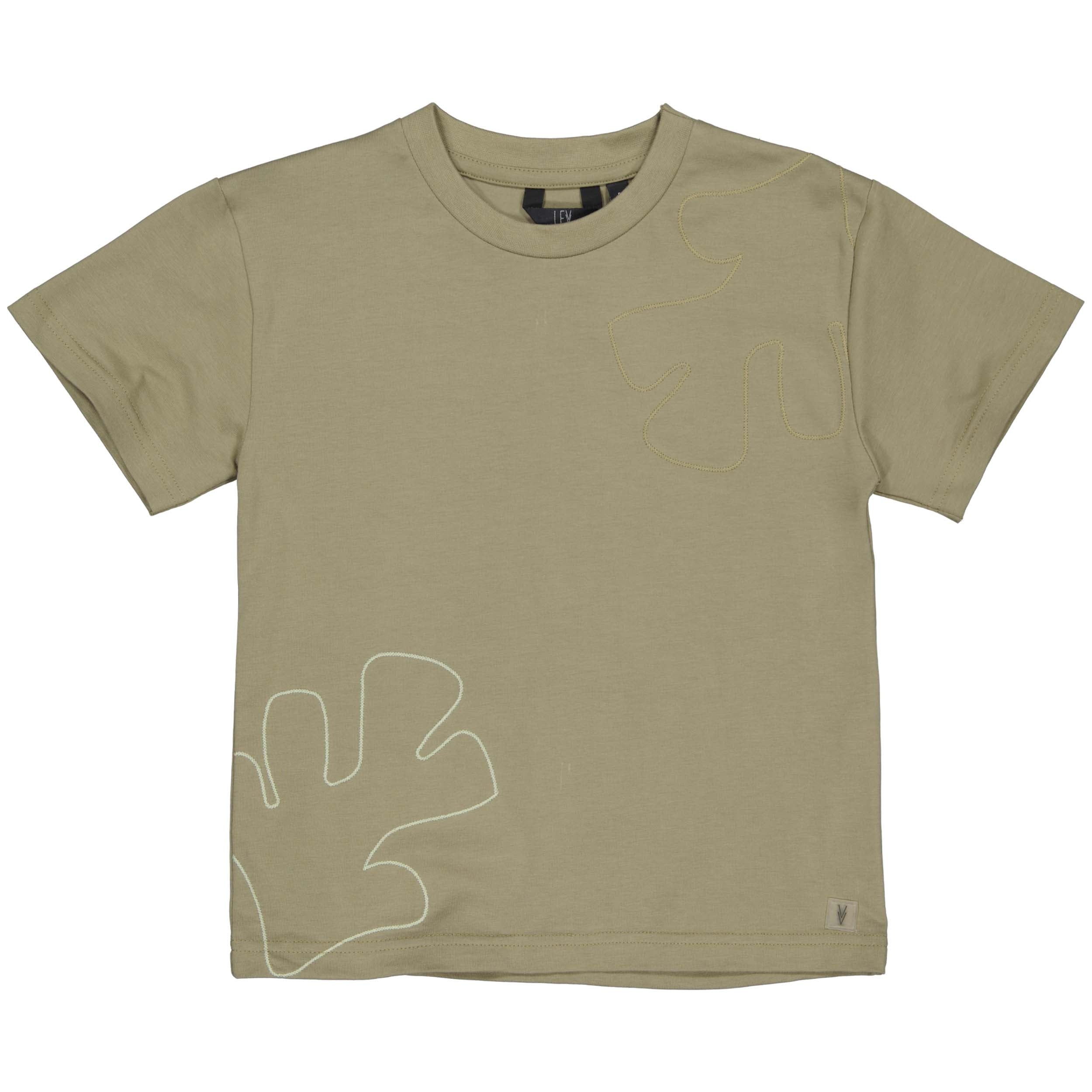 Jongens SHIRT SEB van Little Levv in de kleur Khaki Green in maat 128.