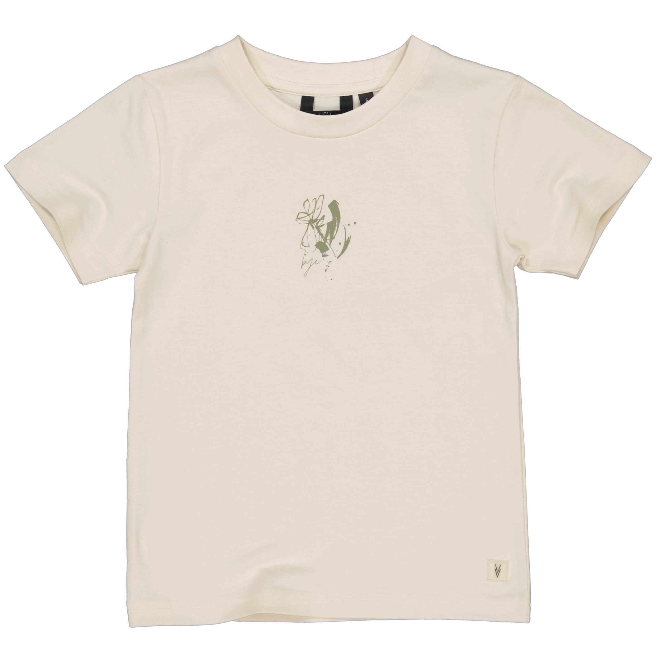 Jongens SHIRT SEFF van Little Levv in de kleur Cream in maat 128.