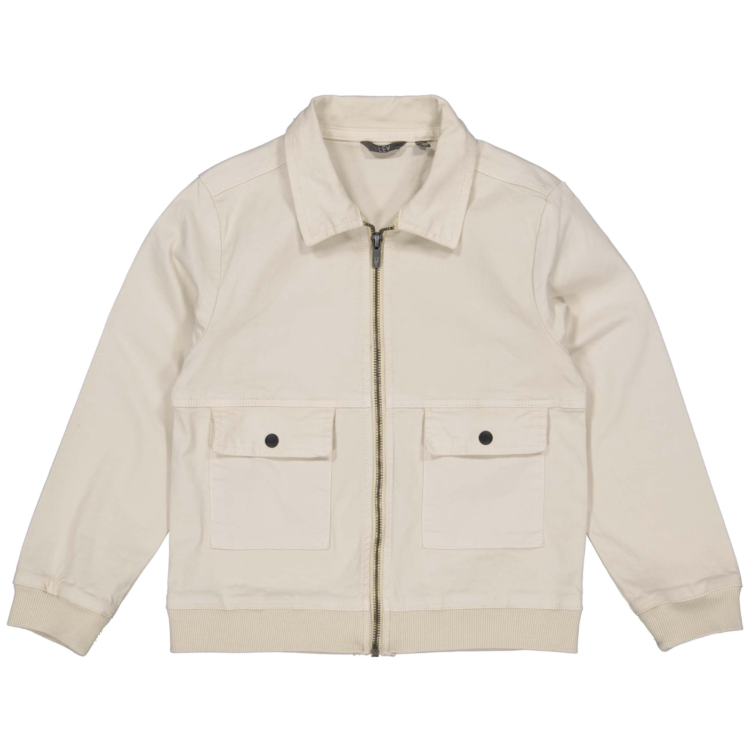 Jongens JACKET SIBBE van Little Levv in de kleur Cream in maat 128.