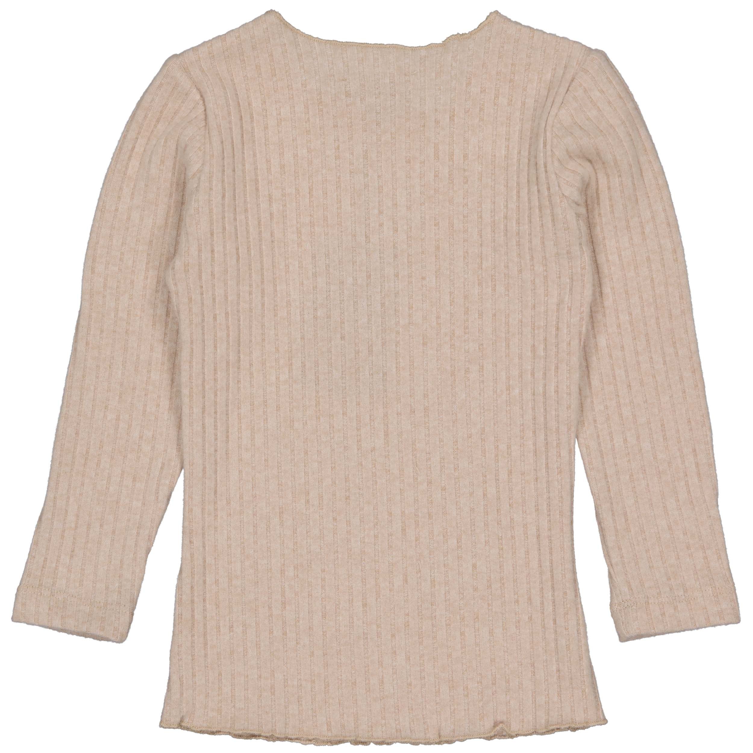 Meisjes Longsleeve MEESJELS241 van Little Levv in de kleur Taupe in maat 128.
