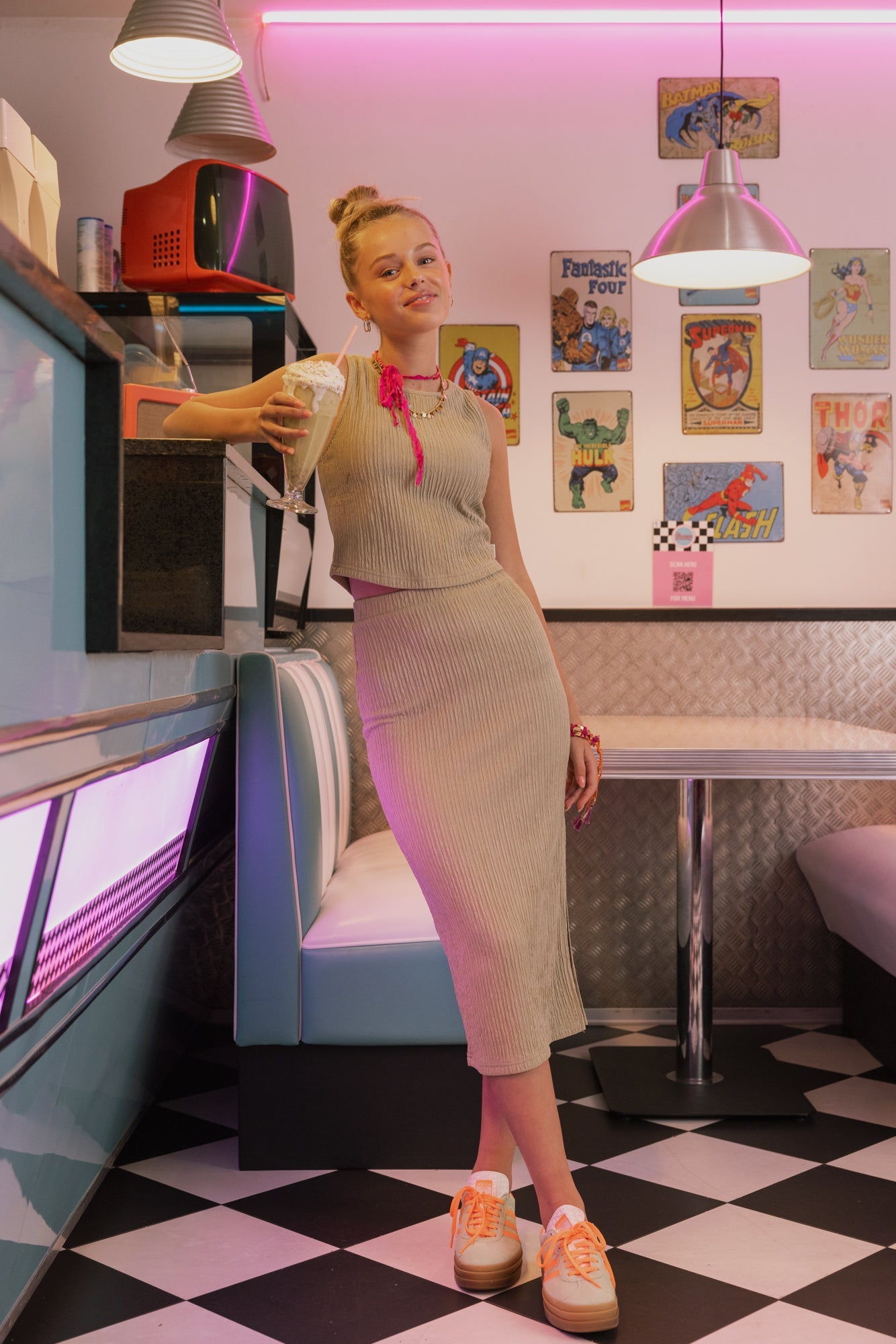 Meisjes Skirt MIRA van Ai & Ko in de kleur CHALK in maat 176.