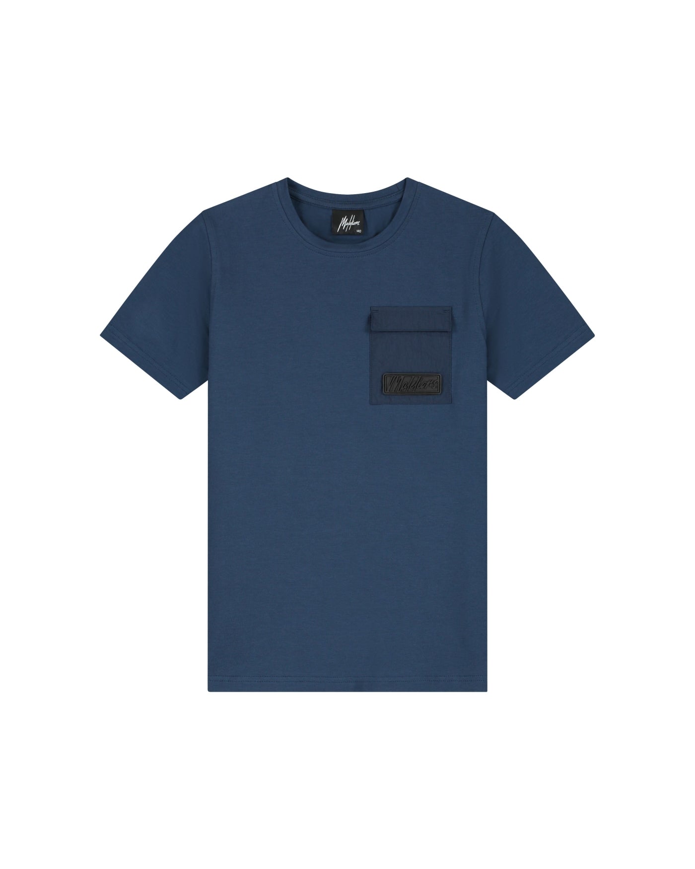 Jongens Malelions Junior Nylon Pocket T-Shirt van Malelions in de kleur Navy in maat 176.