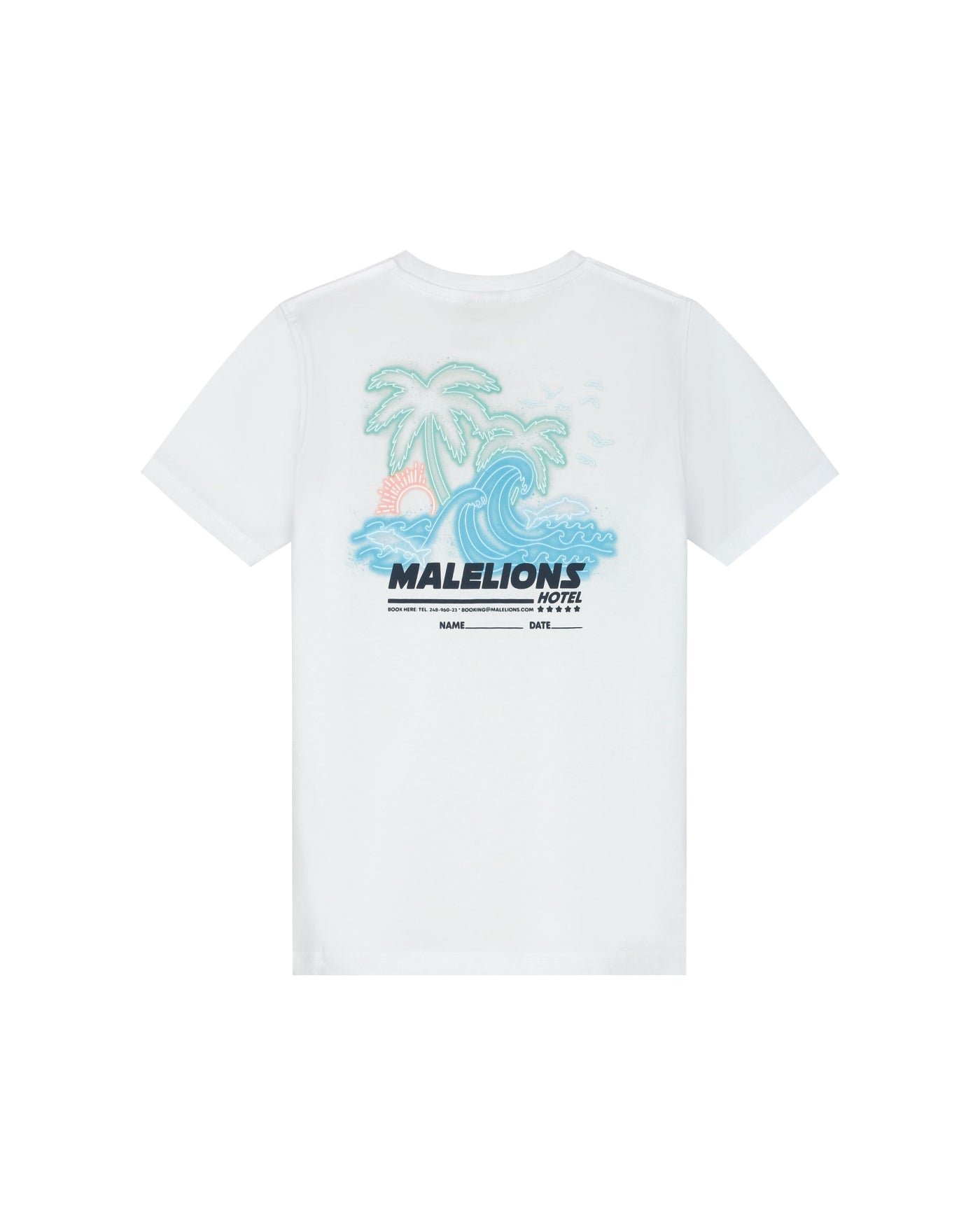 Jongens Malelions Junior Paradise T-Shirt van Malelions in de kleur White in maat 176.