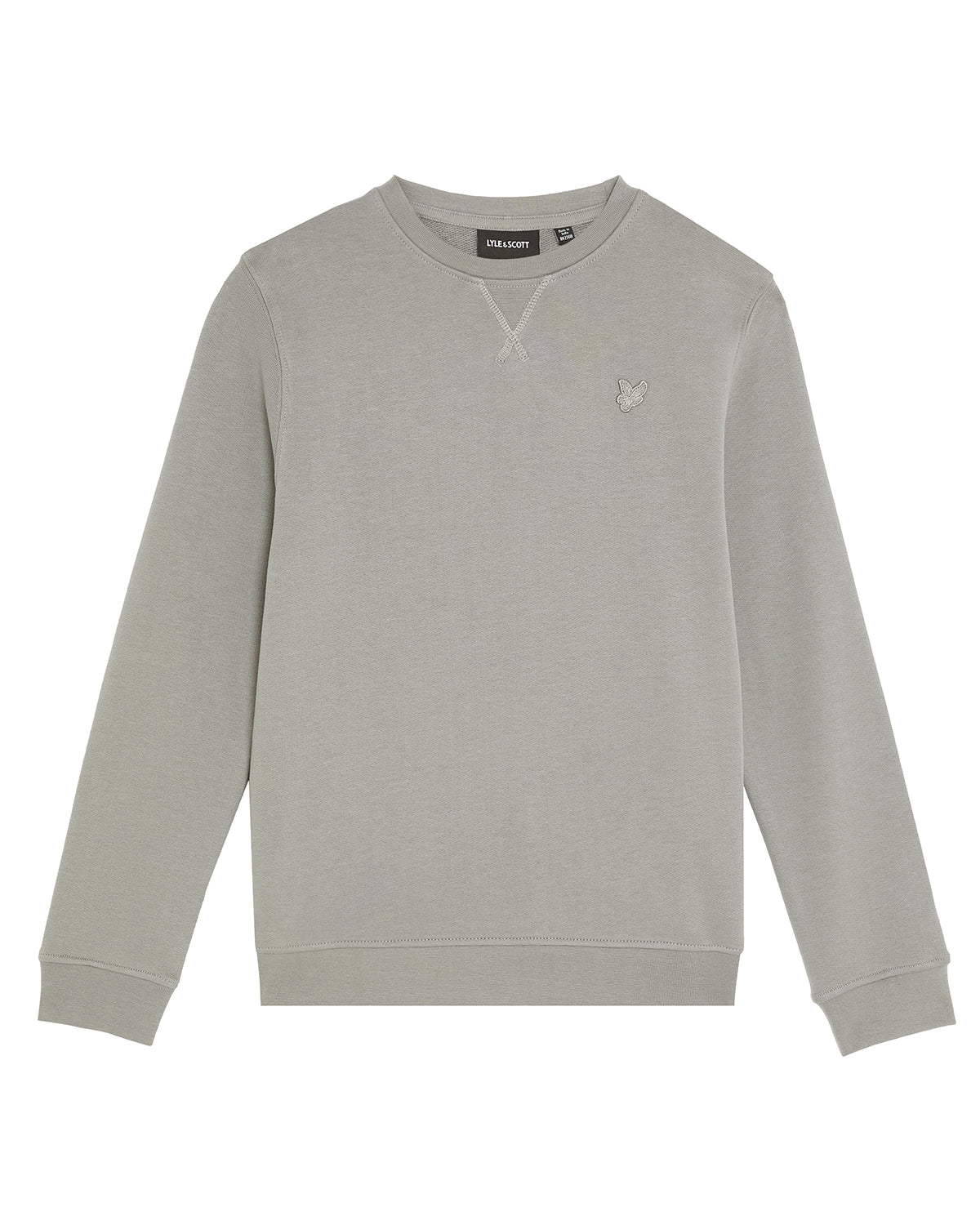 Jongens Tonal Crew Neck Sweatshirt van Lyle & Scott in de kleur X852 Sharkskin in maat 170-176.