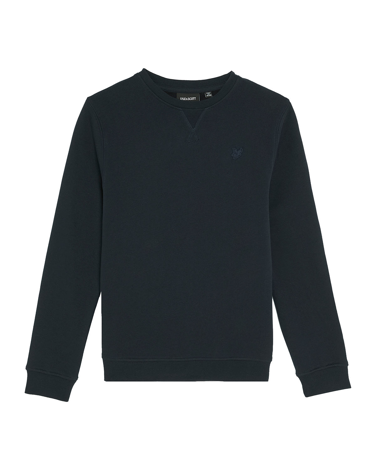 Jongens Tonal Crew Neck Sweatshirt van Lyle & Scott in de kleur Z271 Dark Navy in maat 170-176.