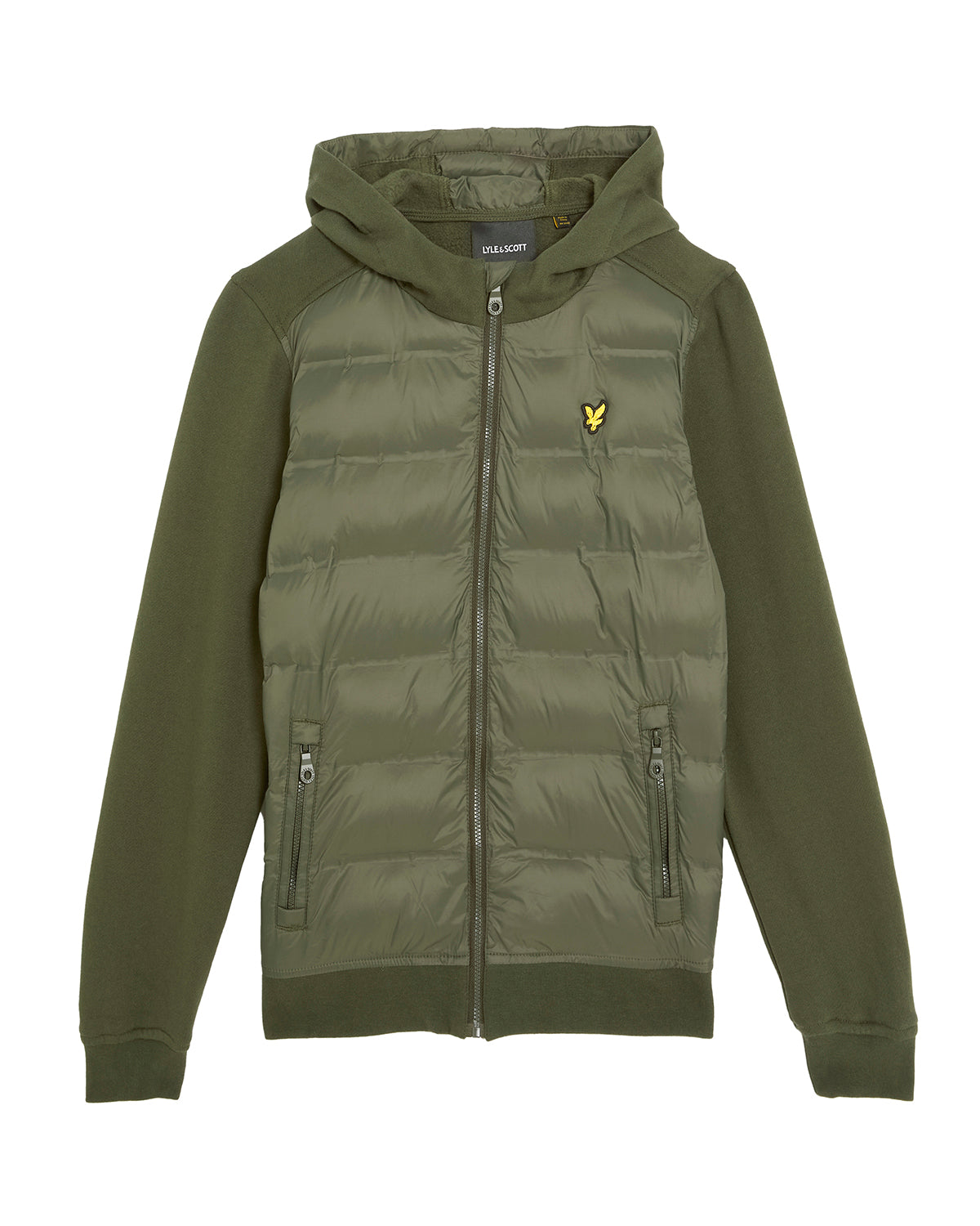 Jongens Hybrid Hoodie van Lyle & Scott in de kleur X848 Deep Depths in maat 170-176.