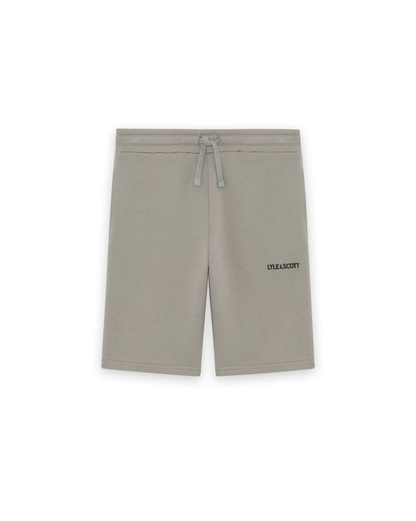 Jongens Logo Print Sweat Short van Lyle & Scott in de kleur Cold Grey in maat 170-176.
