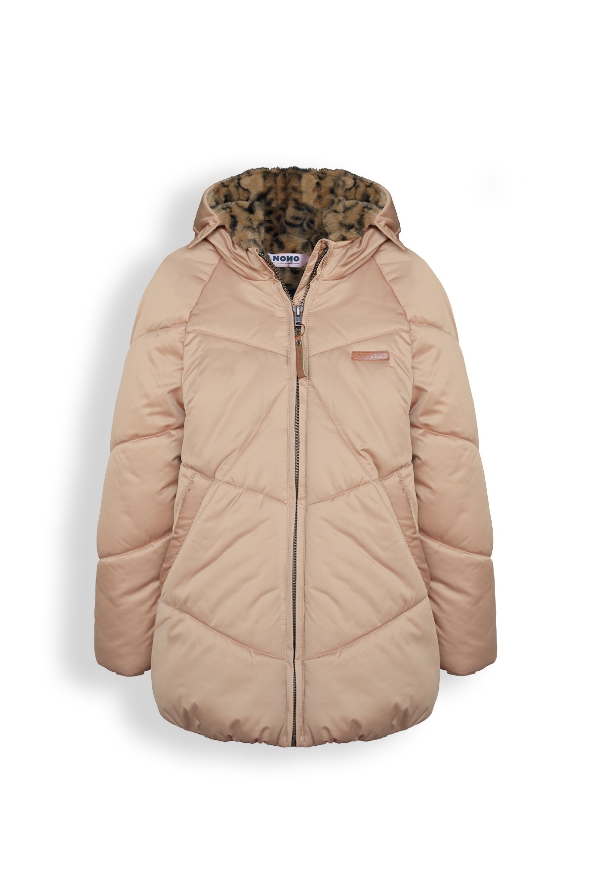 NoNo Baybee girls hooded mid long satin jacket