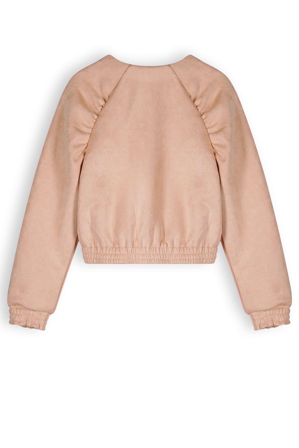 Meisjes Doret Girls Zip Up Fake Suede Cropped Cardigan Sand van NoNo in de kleur Sand Blush in maat 134-140.