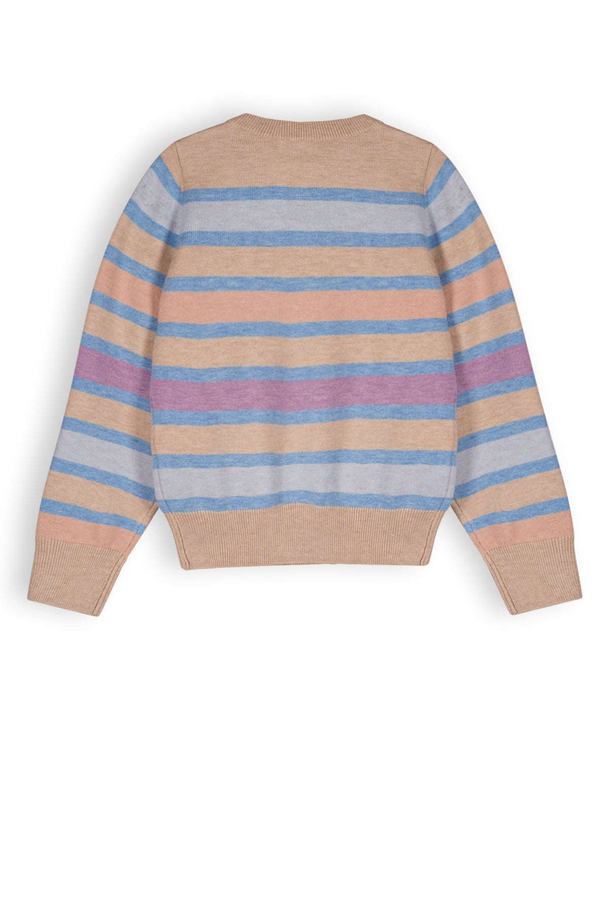 NoNo K-Soft Girls Striped Knitted Sweater Sand