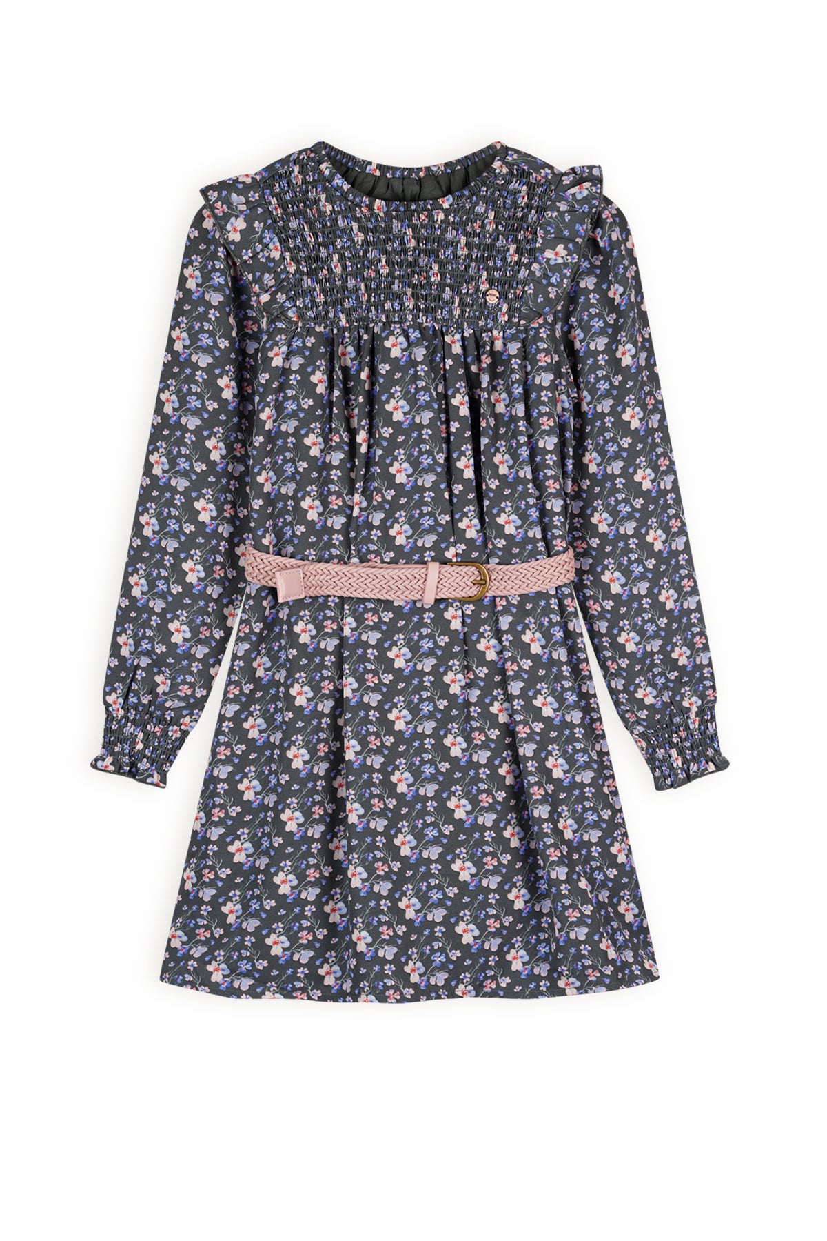 NoNo Maan AOP Watercolor dress with belt