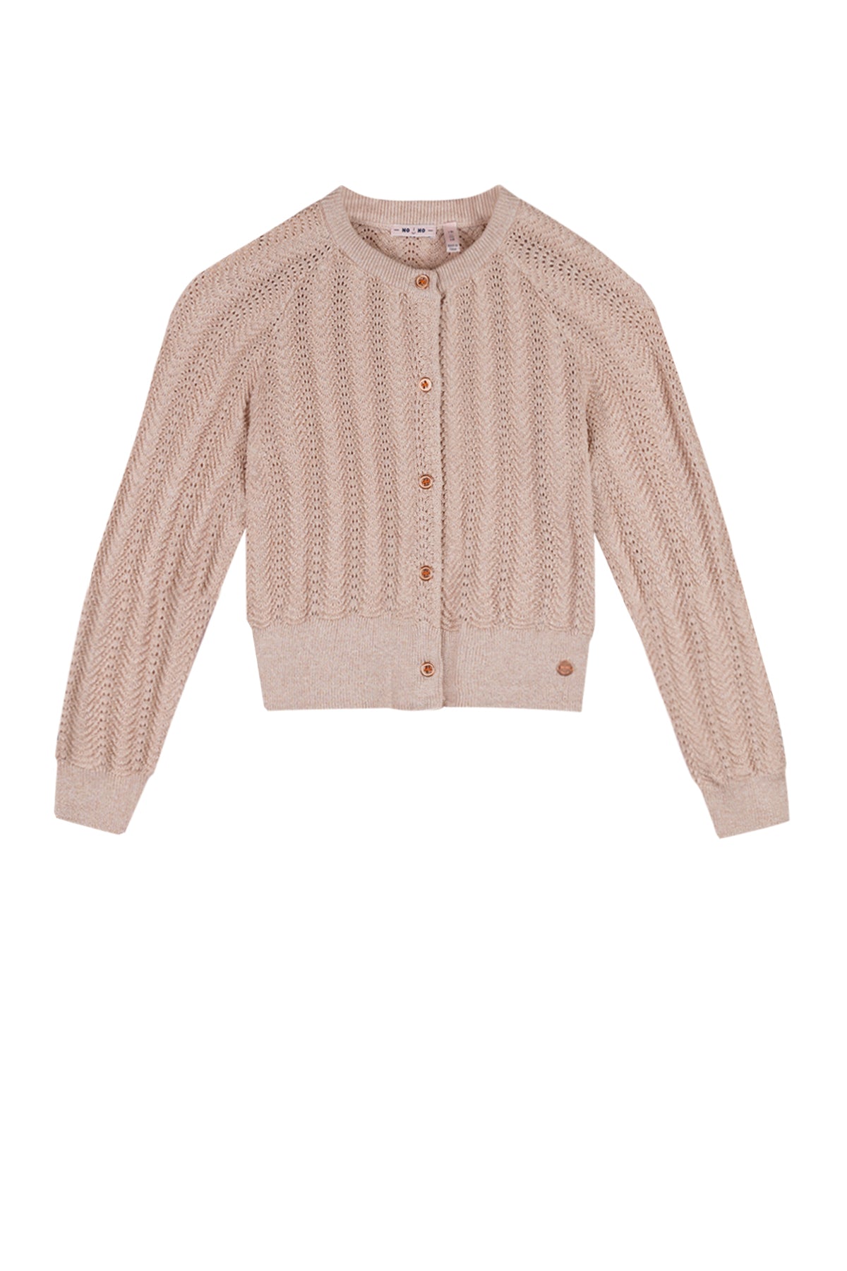 NoNo Anais crochet knitted cardigan with lurex