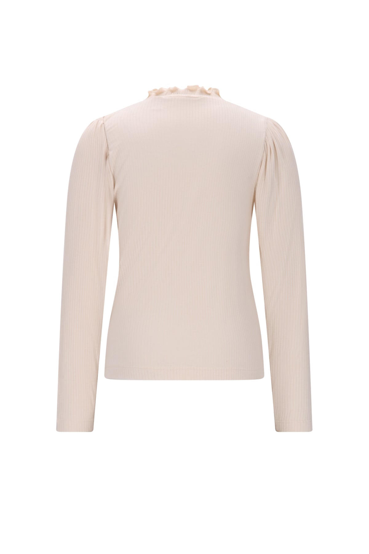 Meisjes Koss Ecovero Rib Jersey Essential Tshirt van NoNo in de kleur Pearled Ivory in maat 134-140.