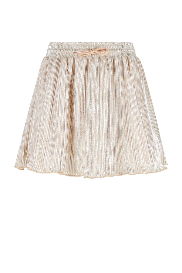 Meisjes Nele Metallic Plissee Skirt van NoNo in de kleur Pearled Ivory in maat 134-140.