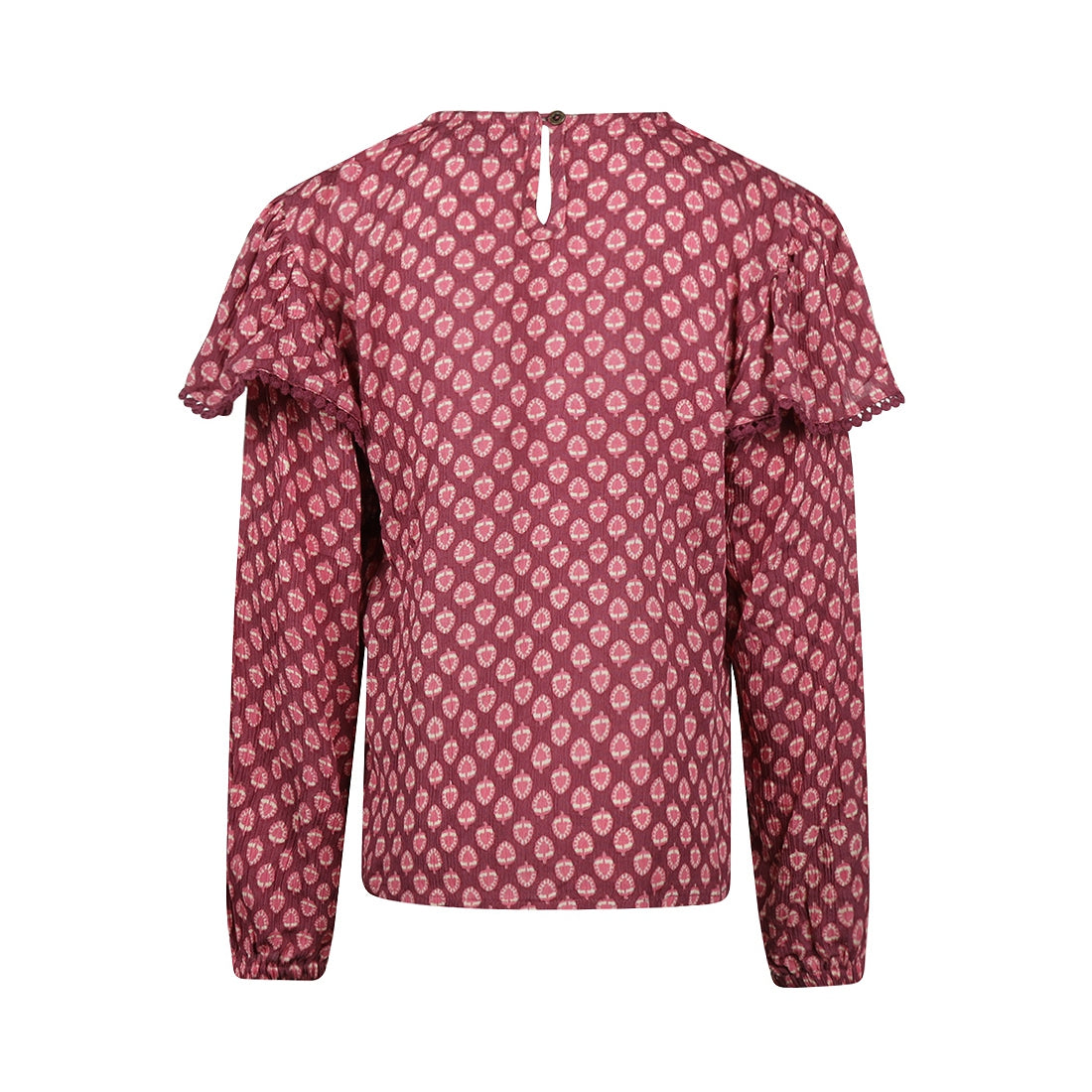 Meisjes Blouse ls van No Way Monday in de kleur Burgundy in maat 164.