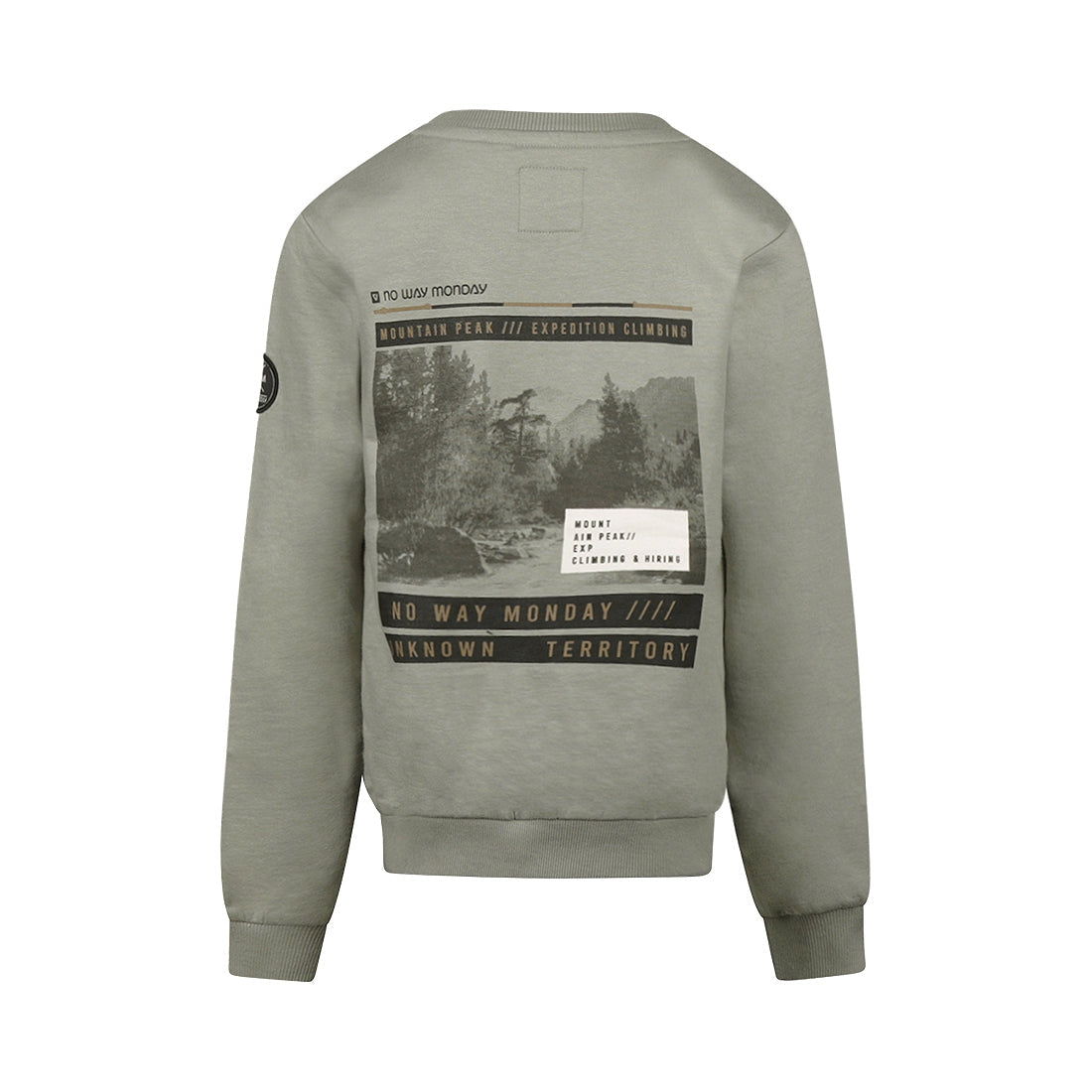 Jongens Sweater van No Way Monday in de kleur Faded green in maat 164.