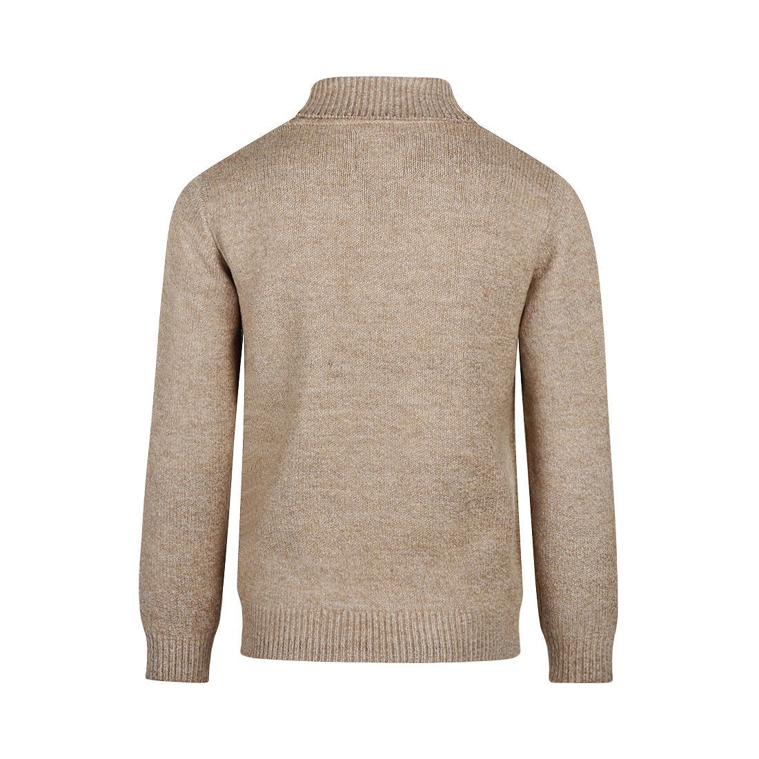 Jongens Sweater with rollneck van Koko Noko in de kleur Dark sand in maat 128.