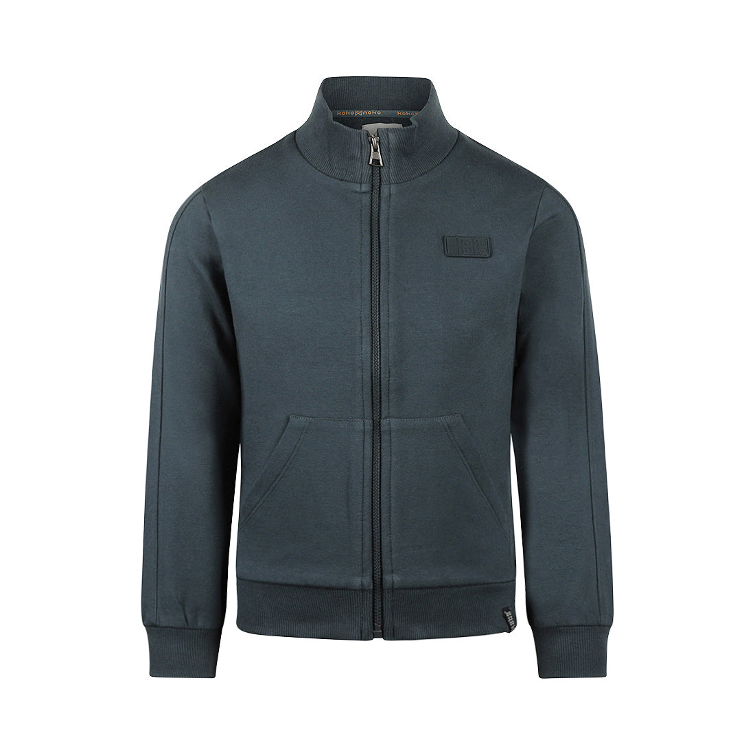 Jongens Cardigan with collar van Koko Noko in de kleur Steel blue in maat 128.