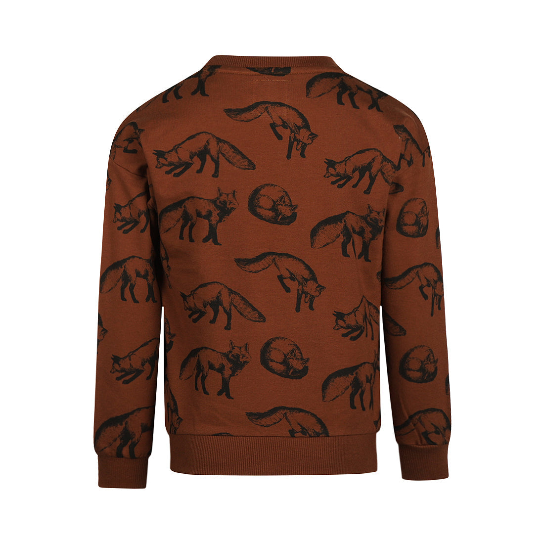Jongens Sweater dropped shoulder with crewneck van Koko Noko in de kleur Brown in maat 128.
