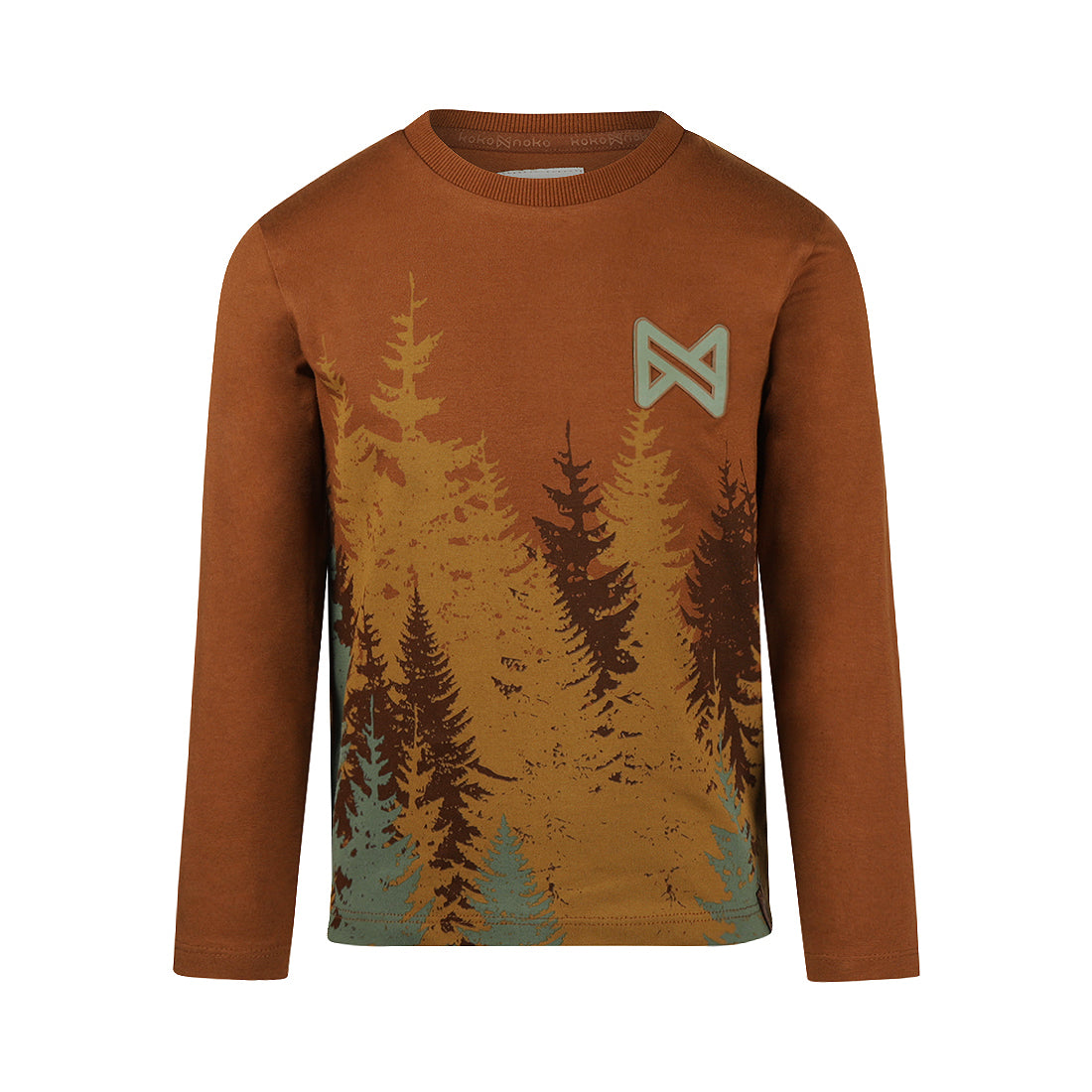 Jongens T-shirt ls van Koko Noko in de kleur Dark brown in maat 128.