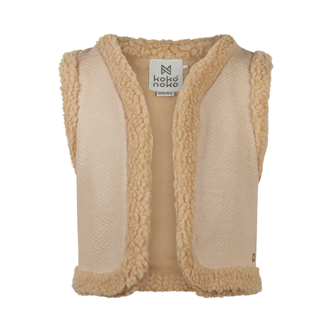 Meisjes Waistcoat van Koko Noko in de kleur Sand in maat 128.