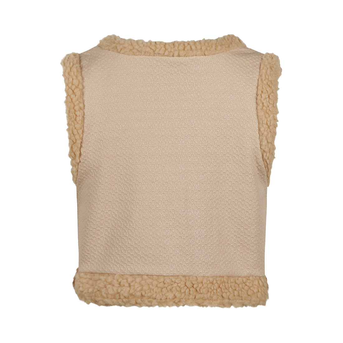 Meisjes Waistcoat van Koko Noko in de kleur Sand in maat 128.