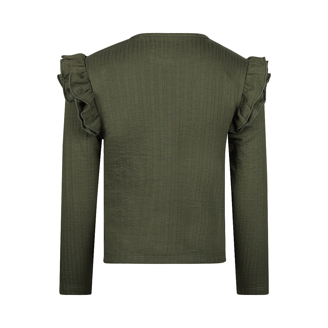 Meisjes T-shirt ls van Koko Noko in de kleur Army green in maat 128.