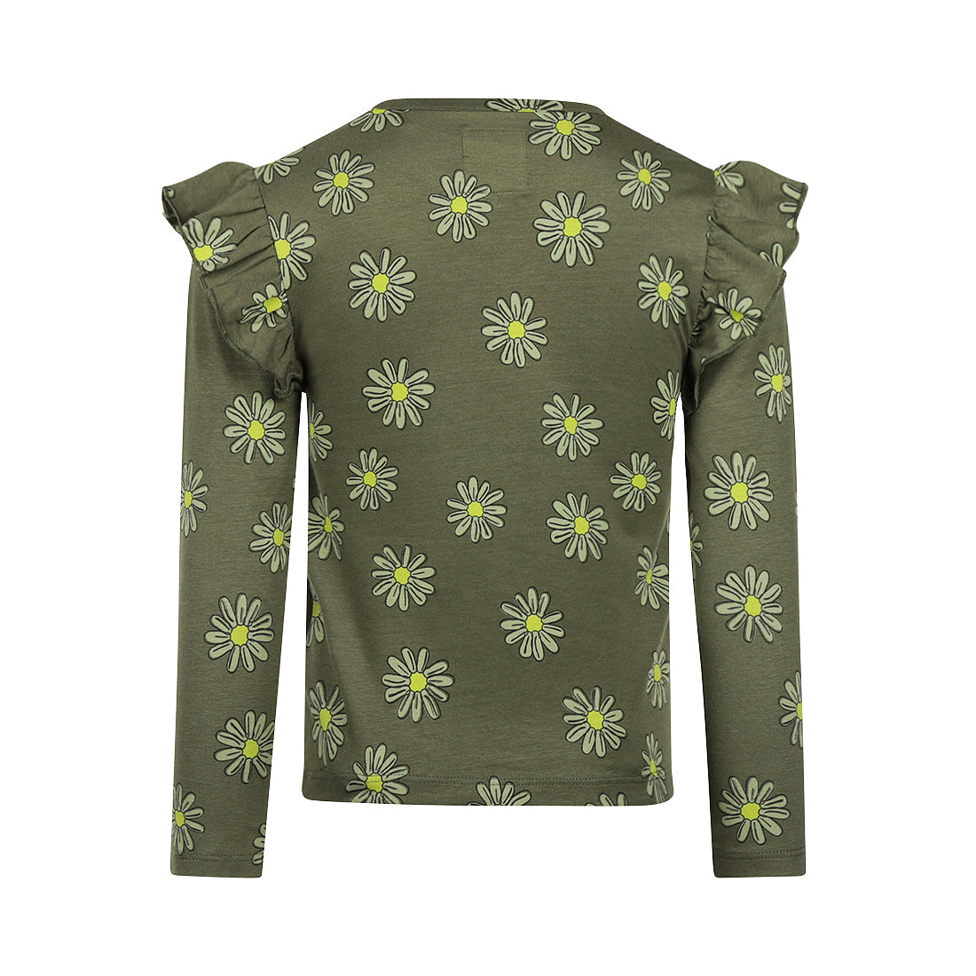 Meisjes T-shirt ls van Koko Noko in de kleur Army green in maat 128.