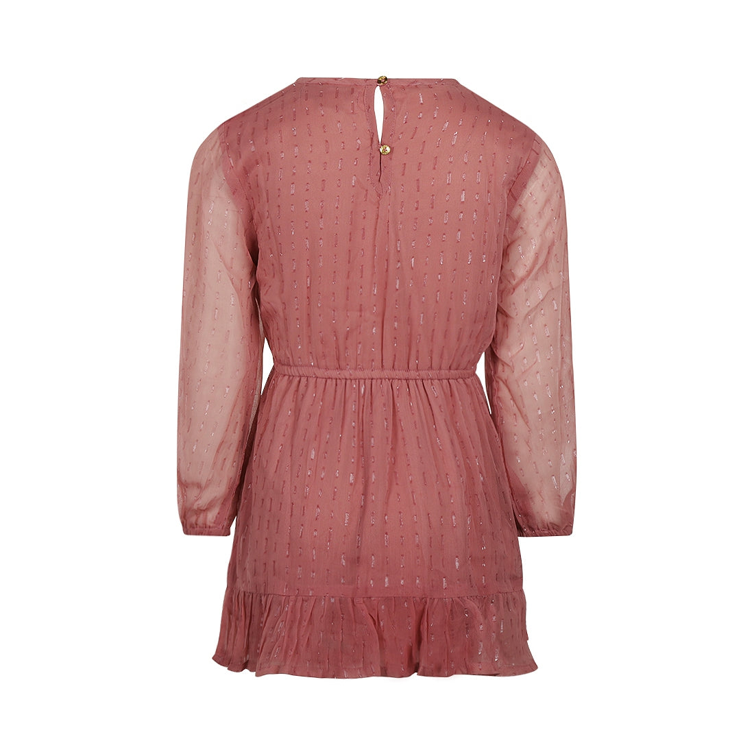 Meisjes Dress ls van Koko Noko in de kleur Dark old pink in maat 128.