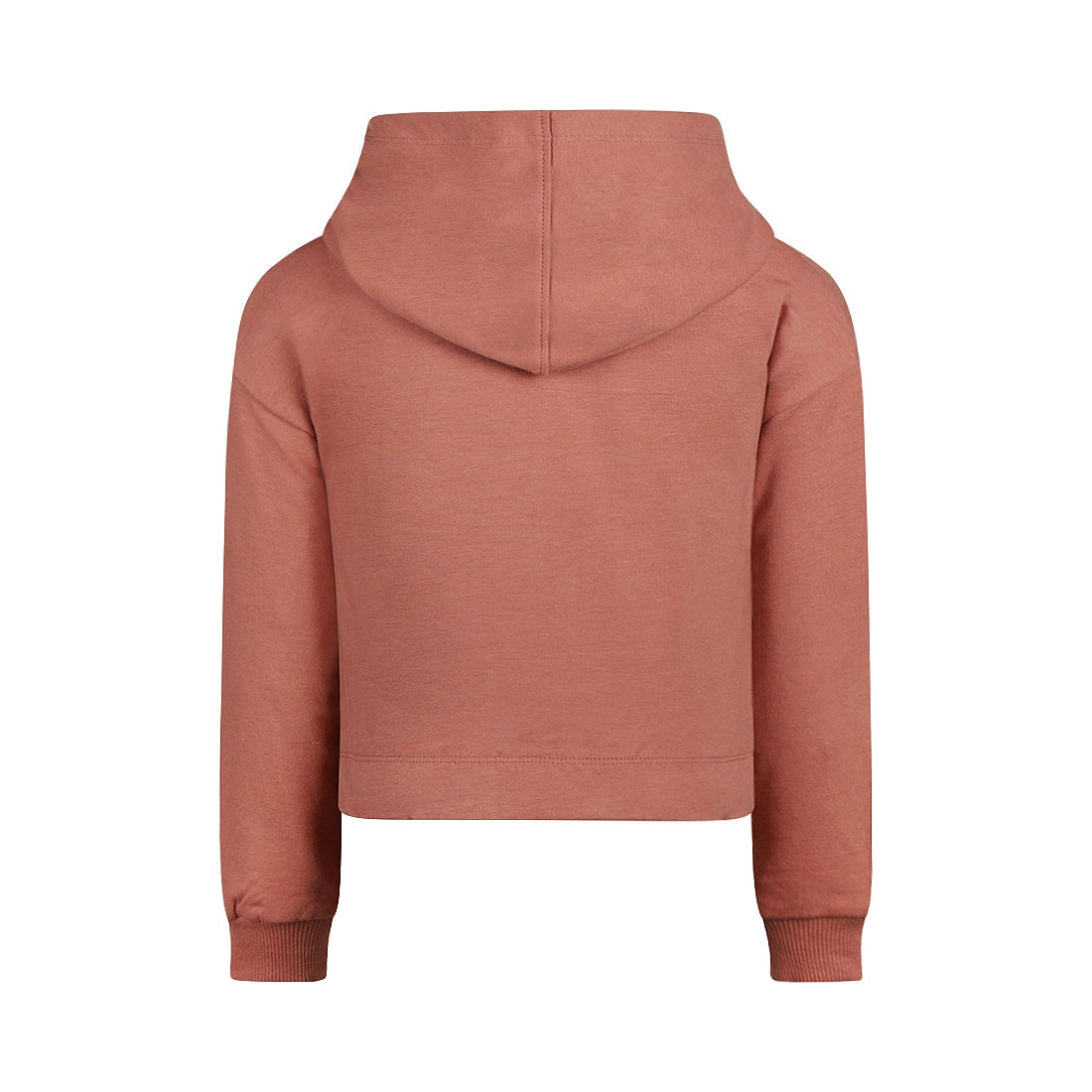 Meisjes Sweater dropped shoulder with hood van in de kleur Dark old pink in maat 128.