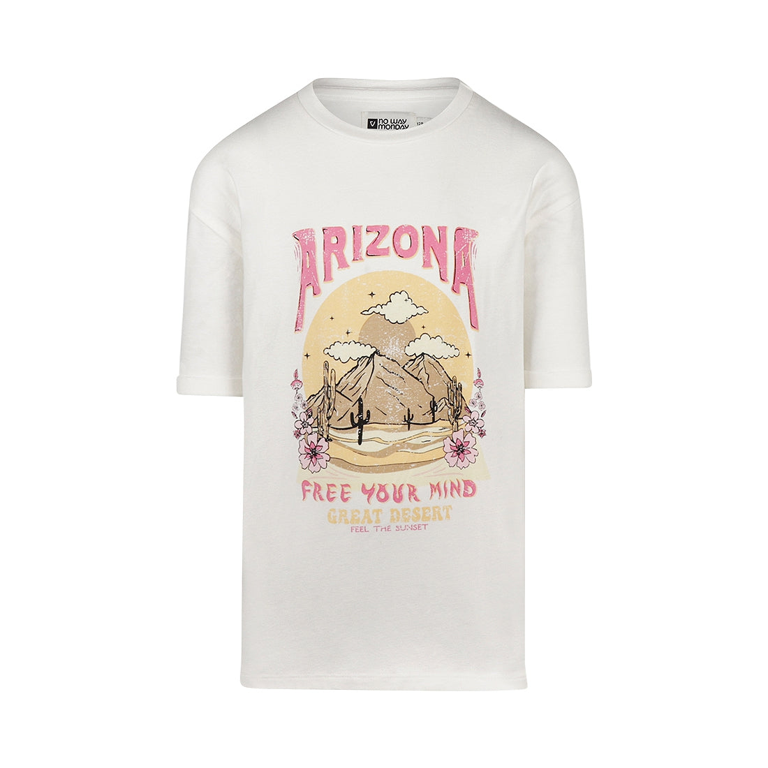Meisjes T-shirt ss loose fit van No Way Monday in de kleur Off white in maat 164.