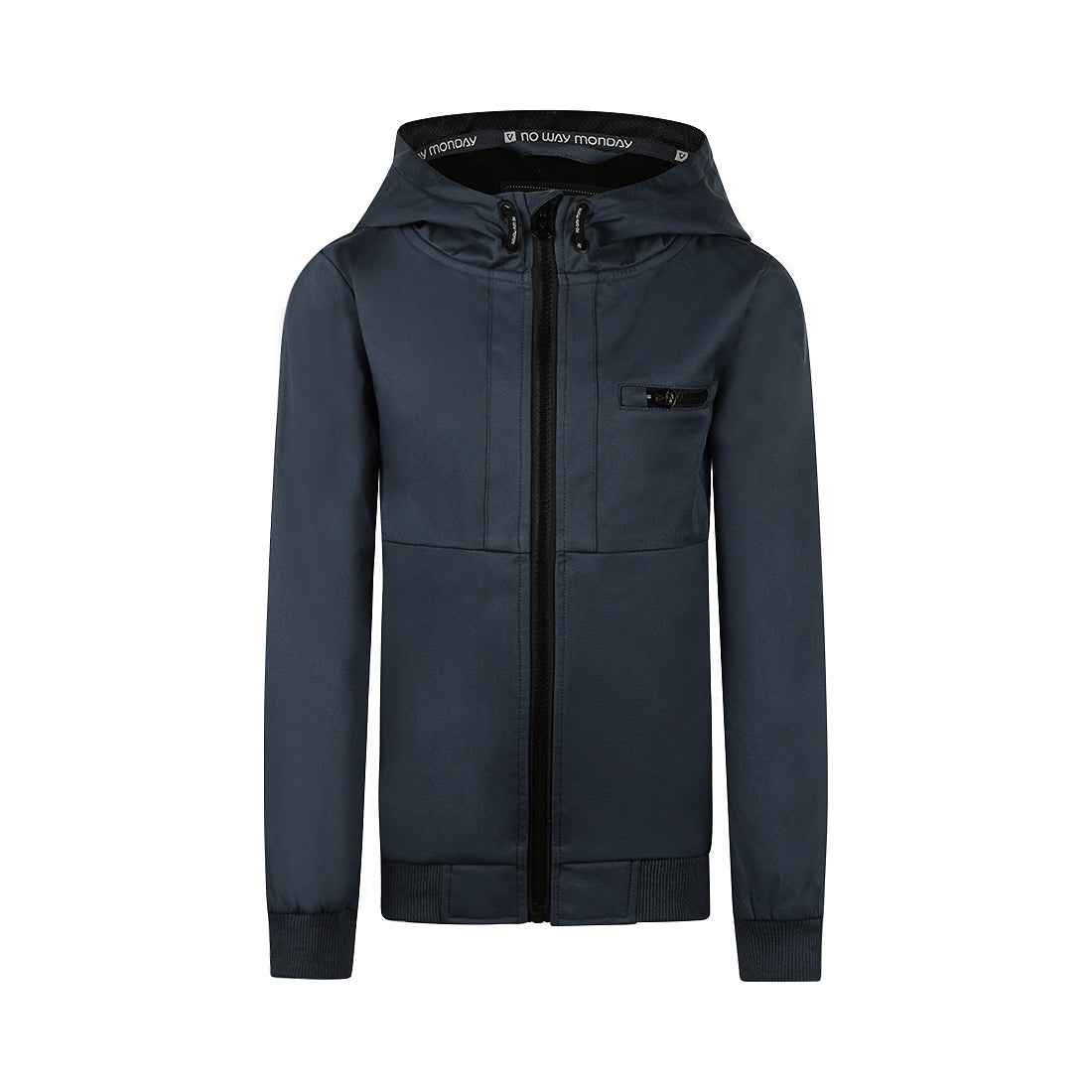 Jongens Jacket with hood water repellent van No Way Monday in de kleur Steel blue in maat 164.