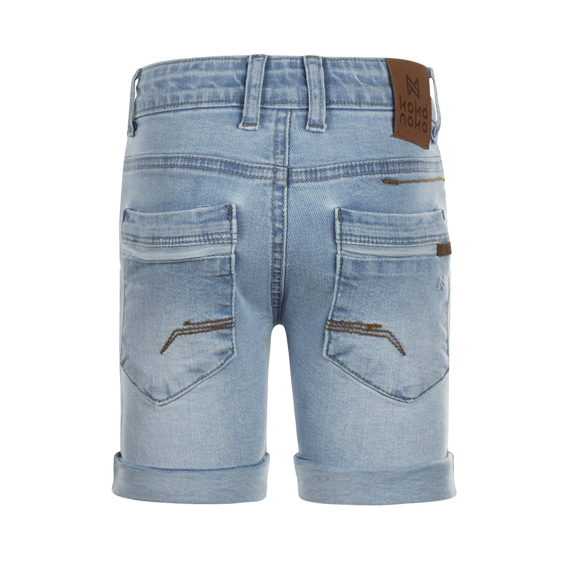 Jongens Jeans shorts loose fit van Koko Noko in de kleur Blue jeans in maat 128.