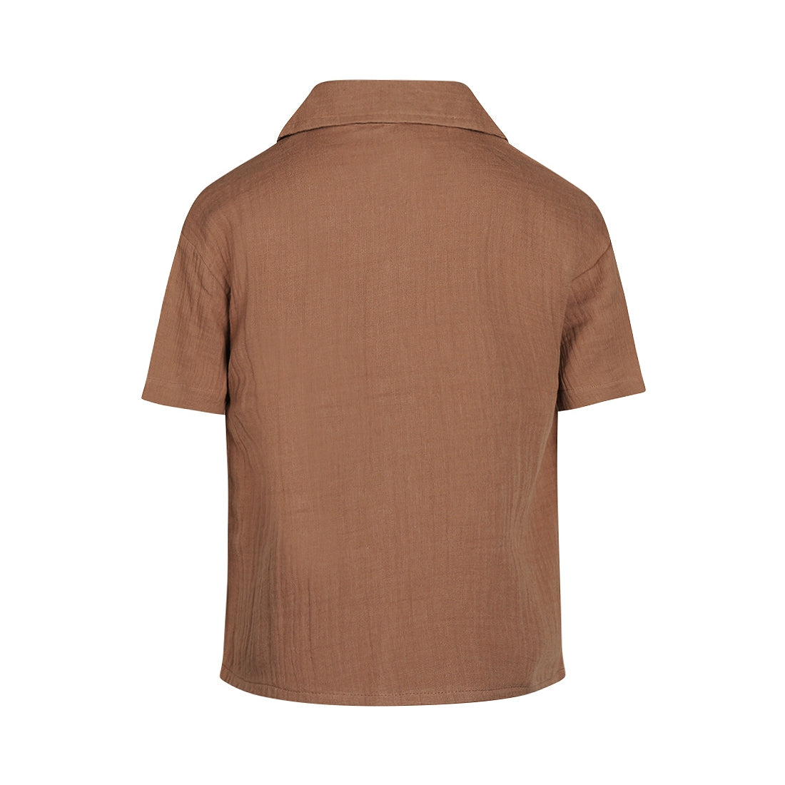 Jongens Blouse ss van Koko Noko in de kleur Faded brown in maat 128.