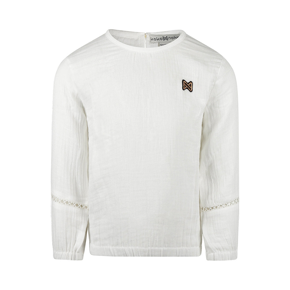 Meisjes Blouse ls van Koko Noko in de kleur Off white in maat 128.