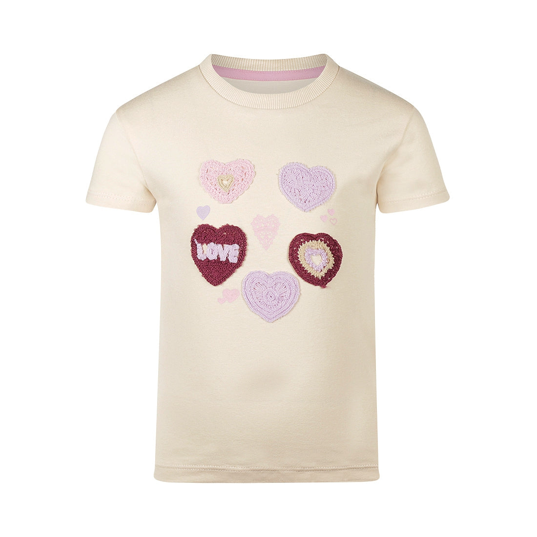 Meisjes T-shirt ss boxy van Koko Noko in de kleur Beige in maat 128.